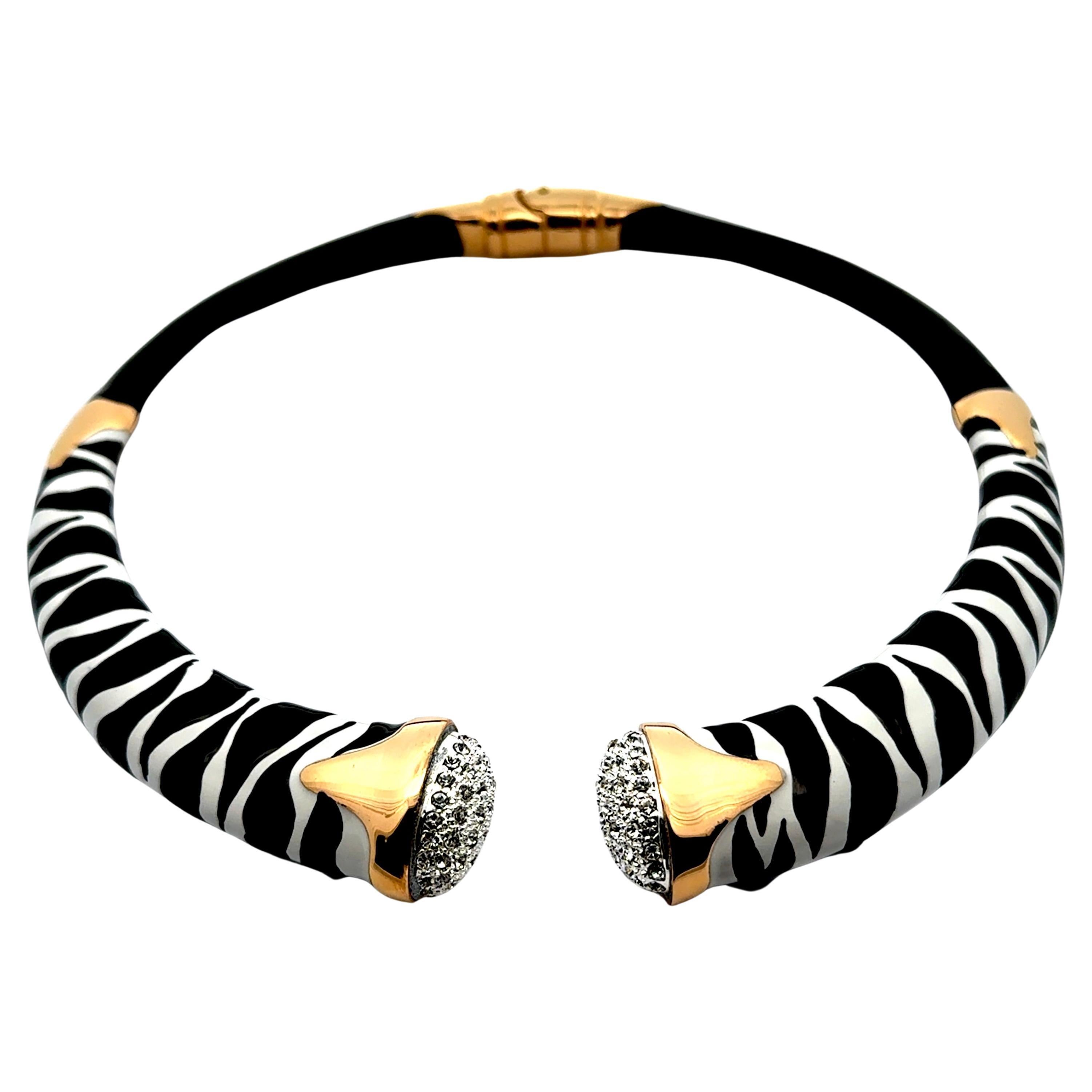 Annibale Baldini Italian Zebra Statement Necklace