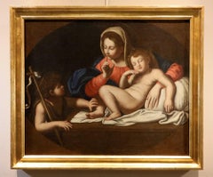 Madonna der Stille Carracci Gemälde 17/18. Jahrhundert Öl auf Leinwand Alte Meister Kunst
