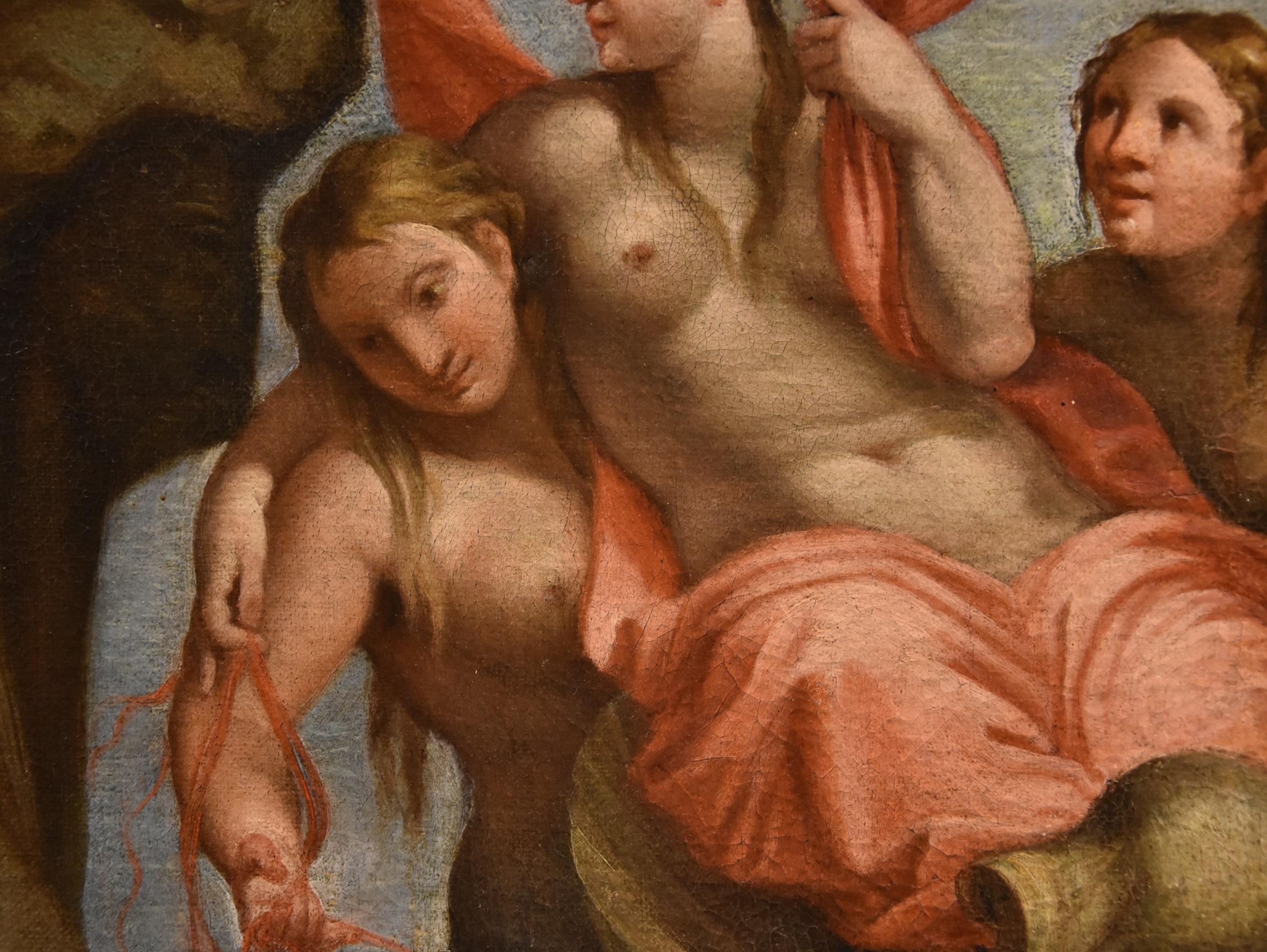 Peinture de Galatea Carracci du 17ème siècle huile sur toile Vieux maître Italie en vente 7
