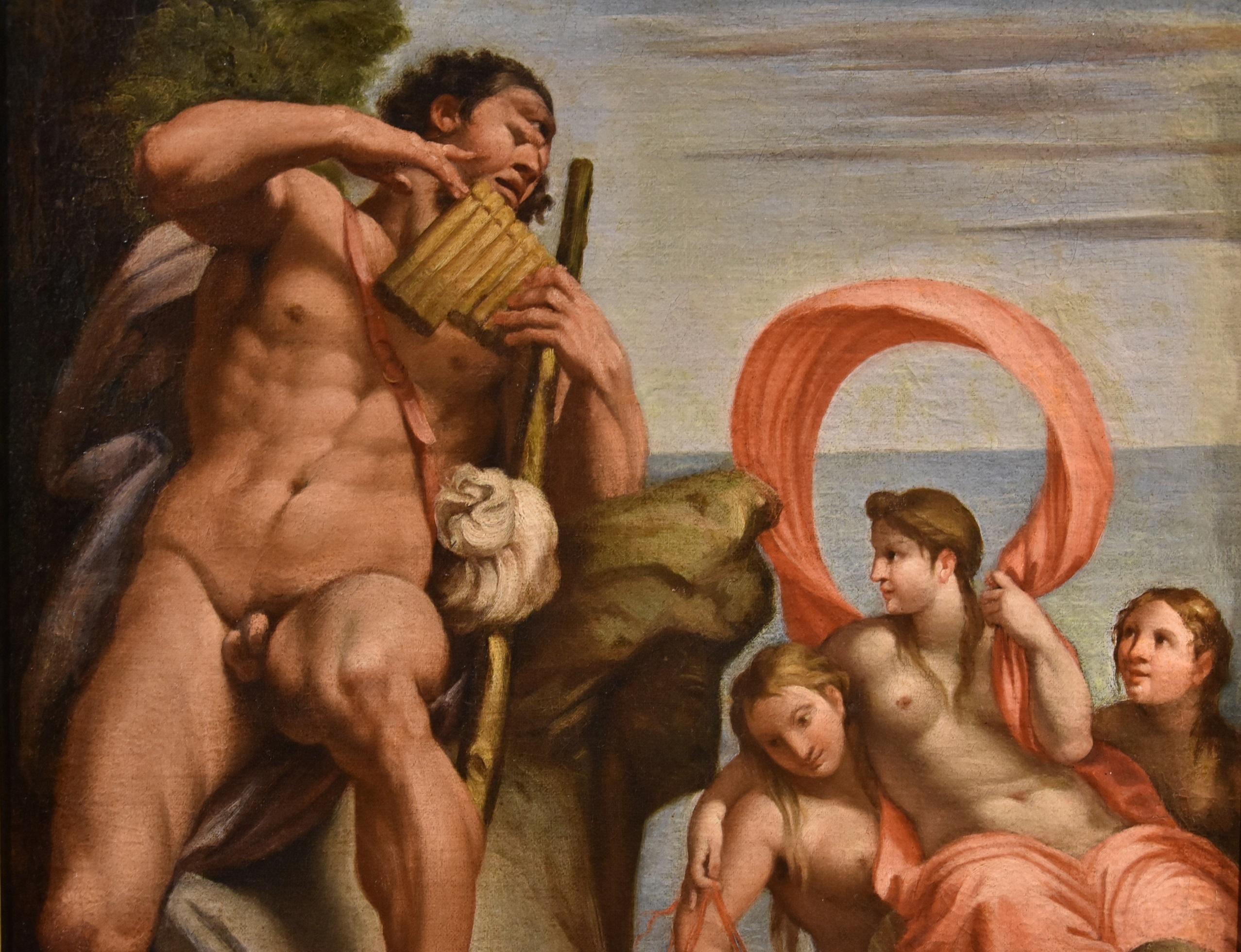 Polyphemus Galatea Carracci Paint 17th Century Oil on canvas Old master Italy For Sale 3