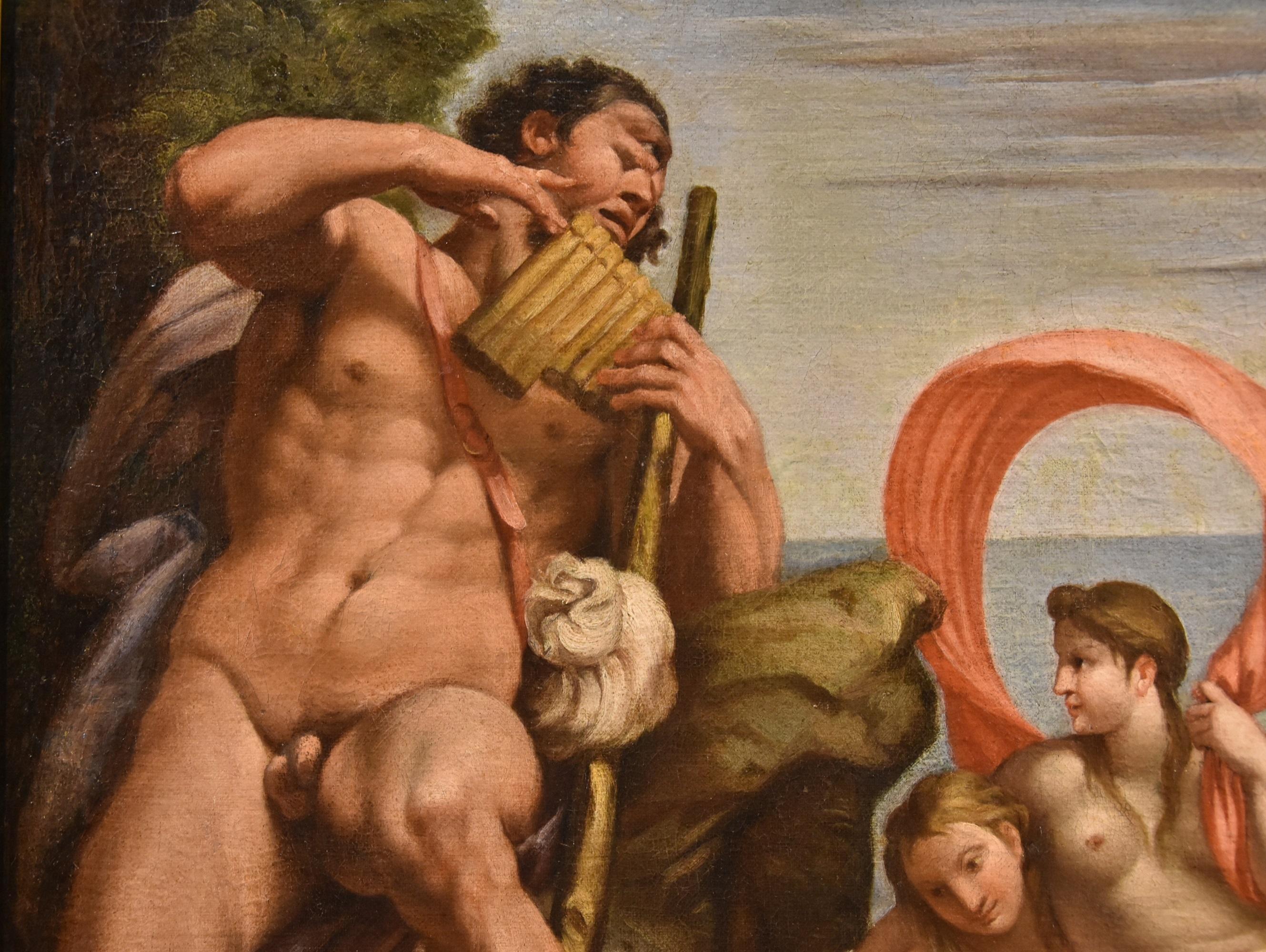 Polyphemus Galatea Carracci Paint 17th Century Oil on canvas Old master Italy For Sale 4