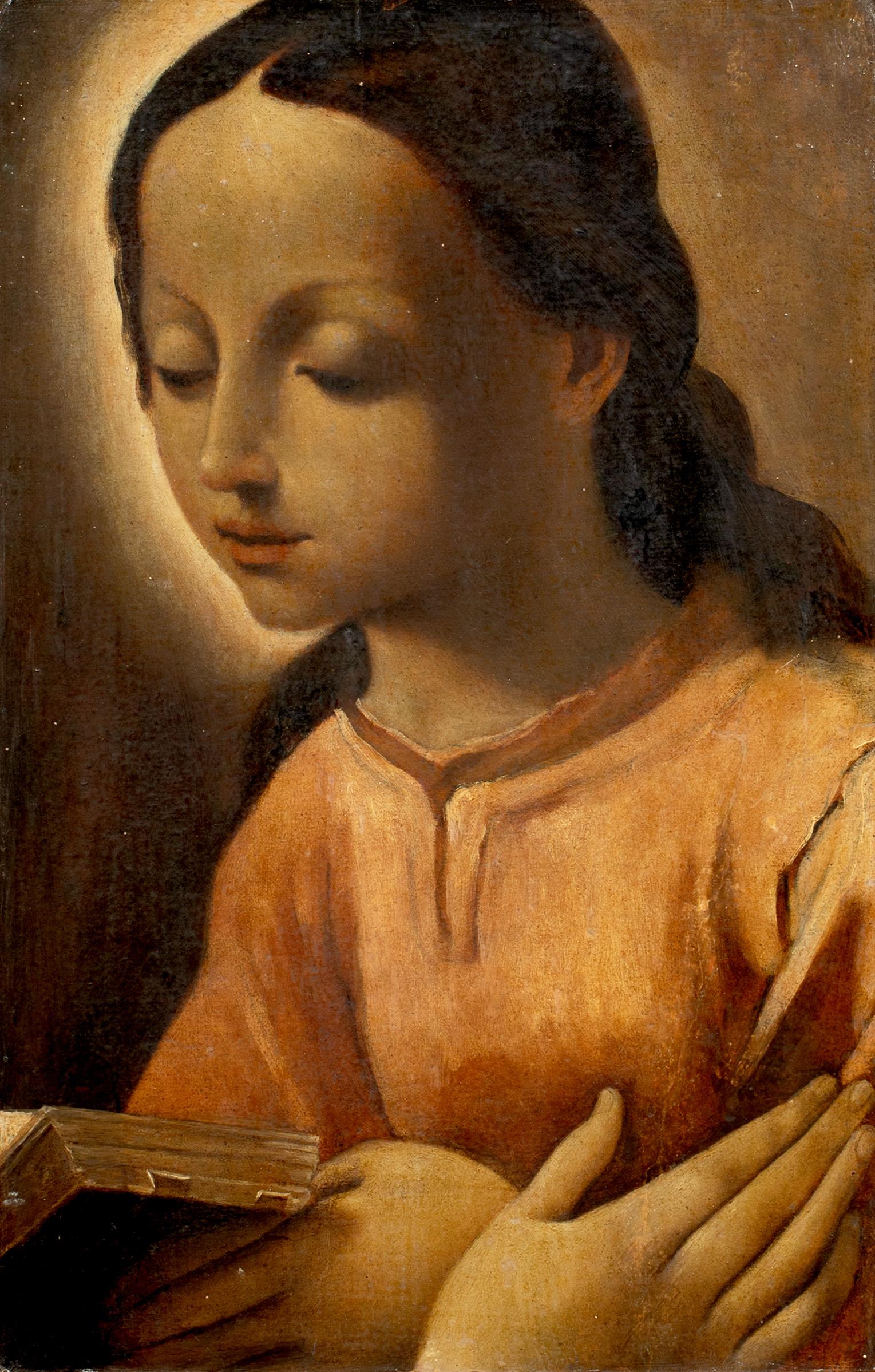 The Virgin Reading From A Prayer Book, 17th Century   - Painting by Annibale Carracci