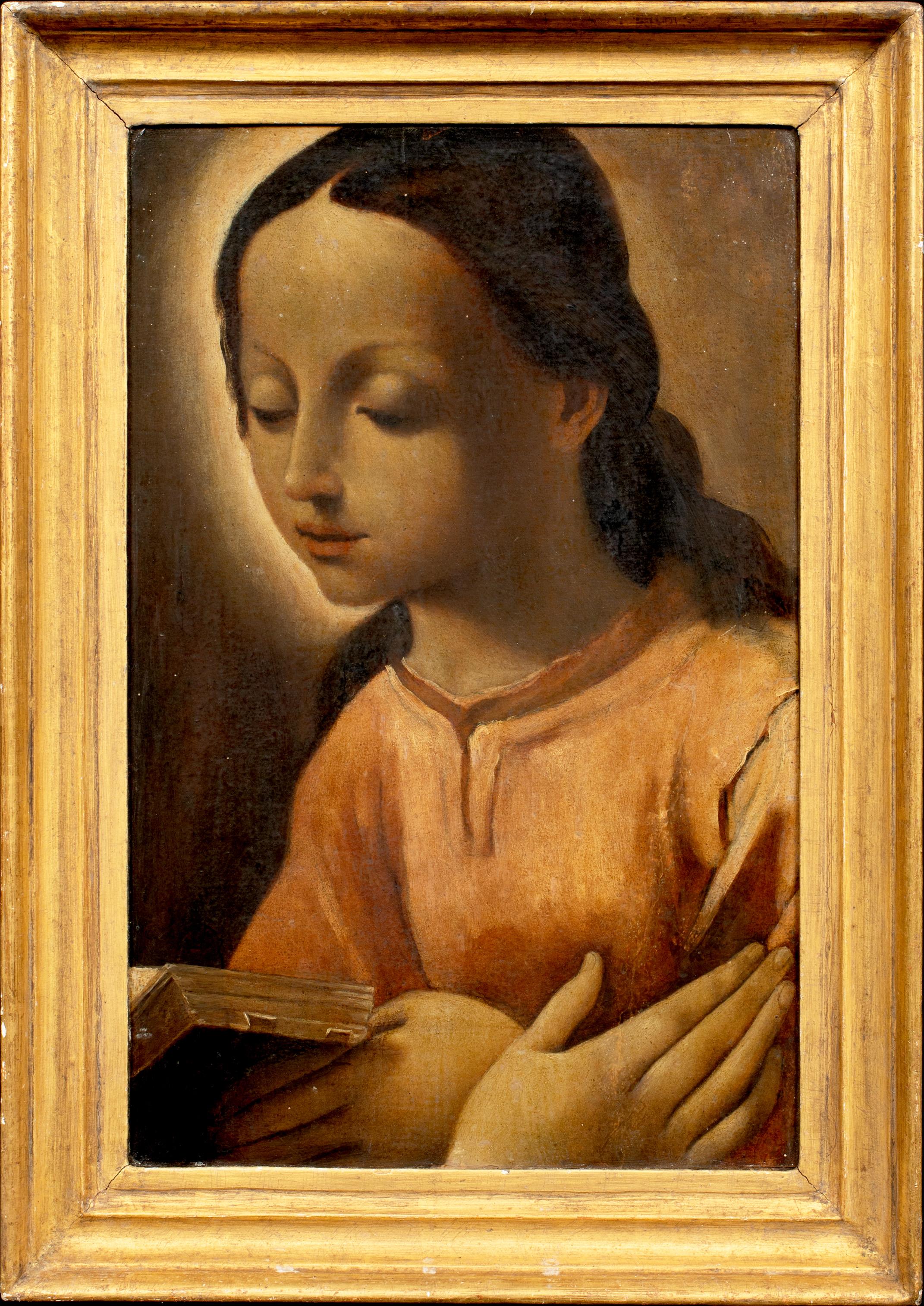 Annibale Carracci Portrait Painting - The Virgin Reading From A Prayer Book, 17th Century  