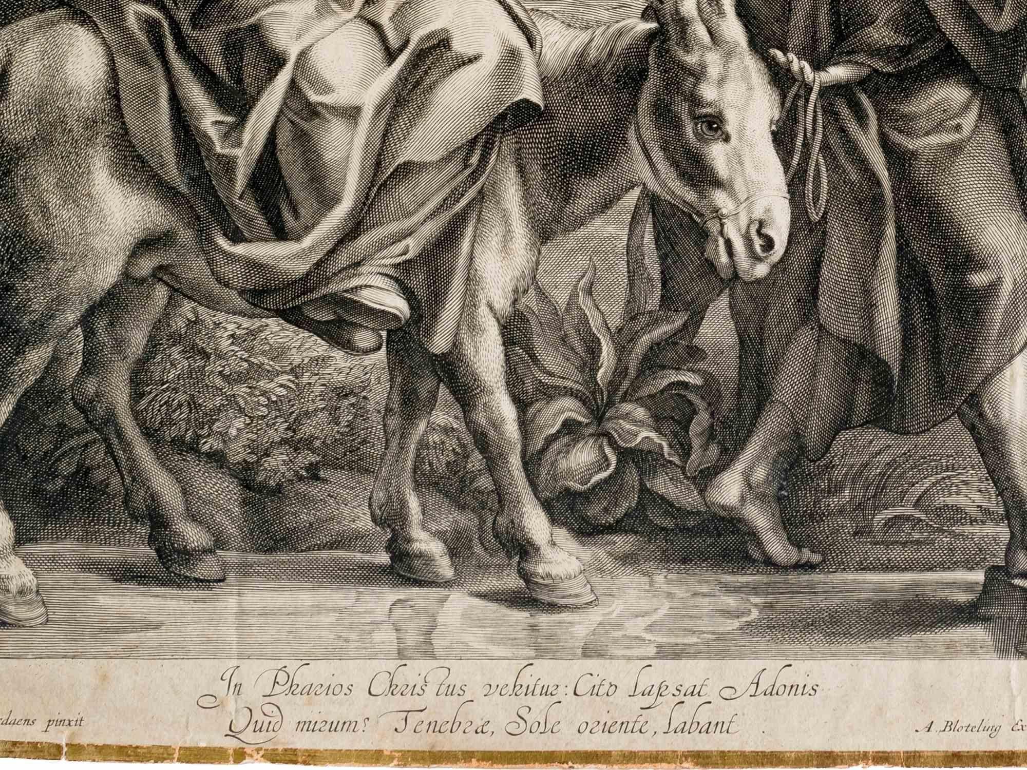 Christ and the Samaritan woman at the well is anold master artwork realized in 17th Century.

Black and white etching.

This artwork was realized after a painting by Annibale Carracci .

Printed by Jacob Jordaens as printed on plate on the lower