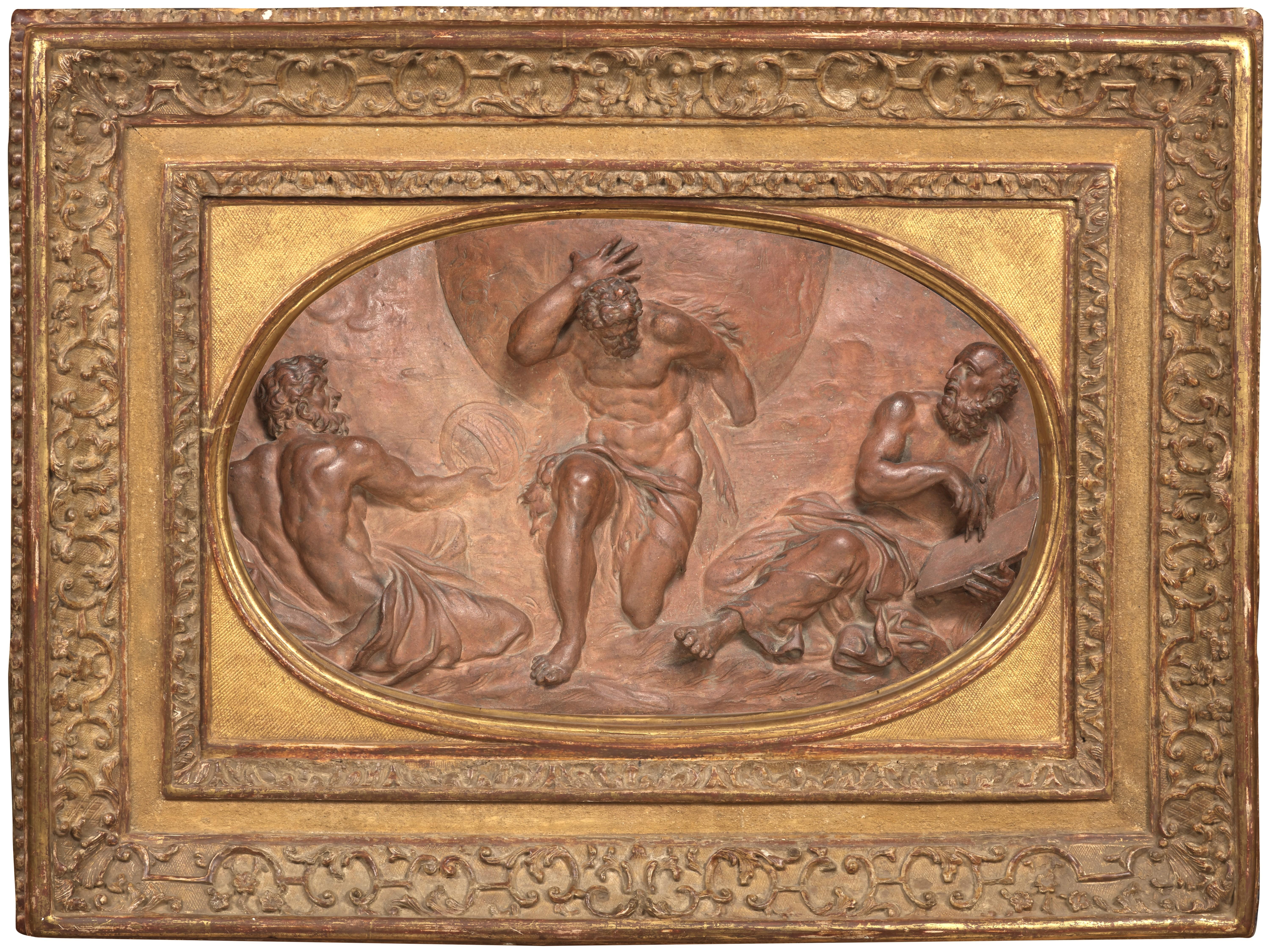 Hercules carrying the World, a sculpture after Annibale Carracci's fresco  1