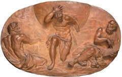 Antique Hercules carrying the World, a sculpture after Annibale Carracci's fresco