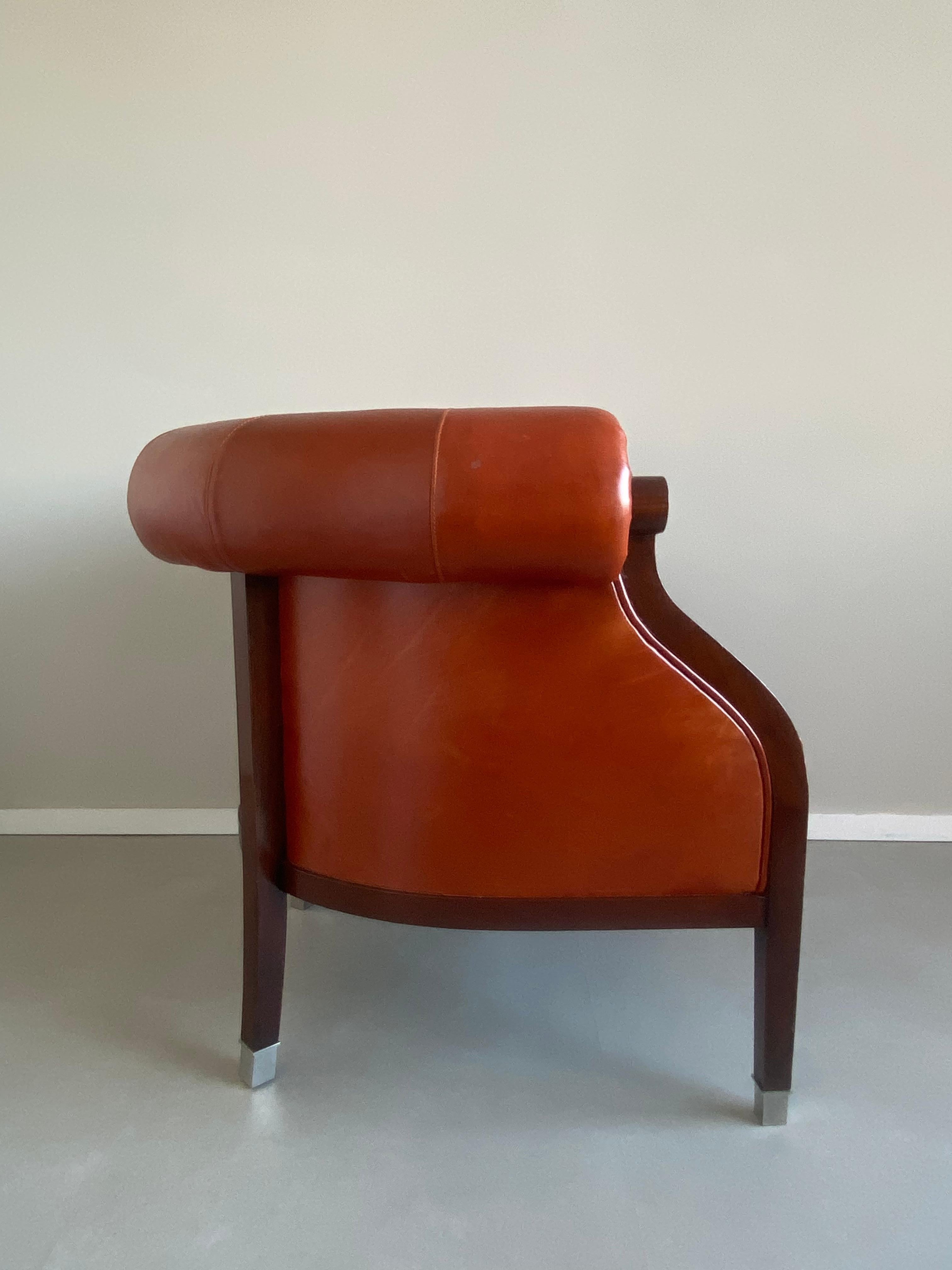 Italian Annibale Colombo Classic Style Leather Armchair For Sale