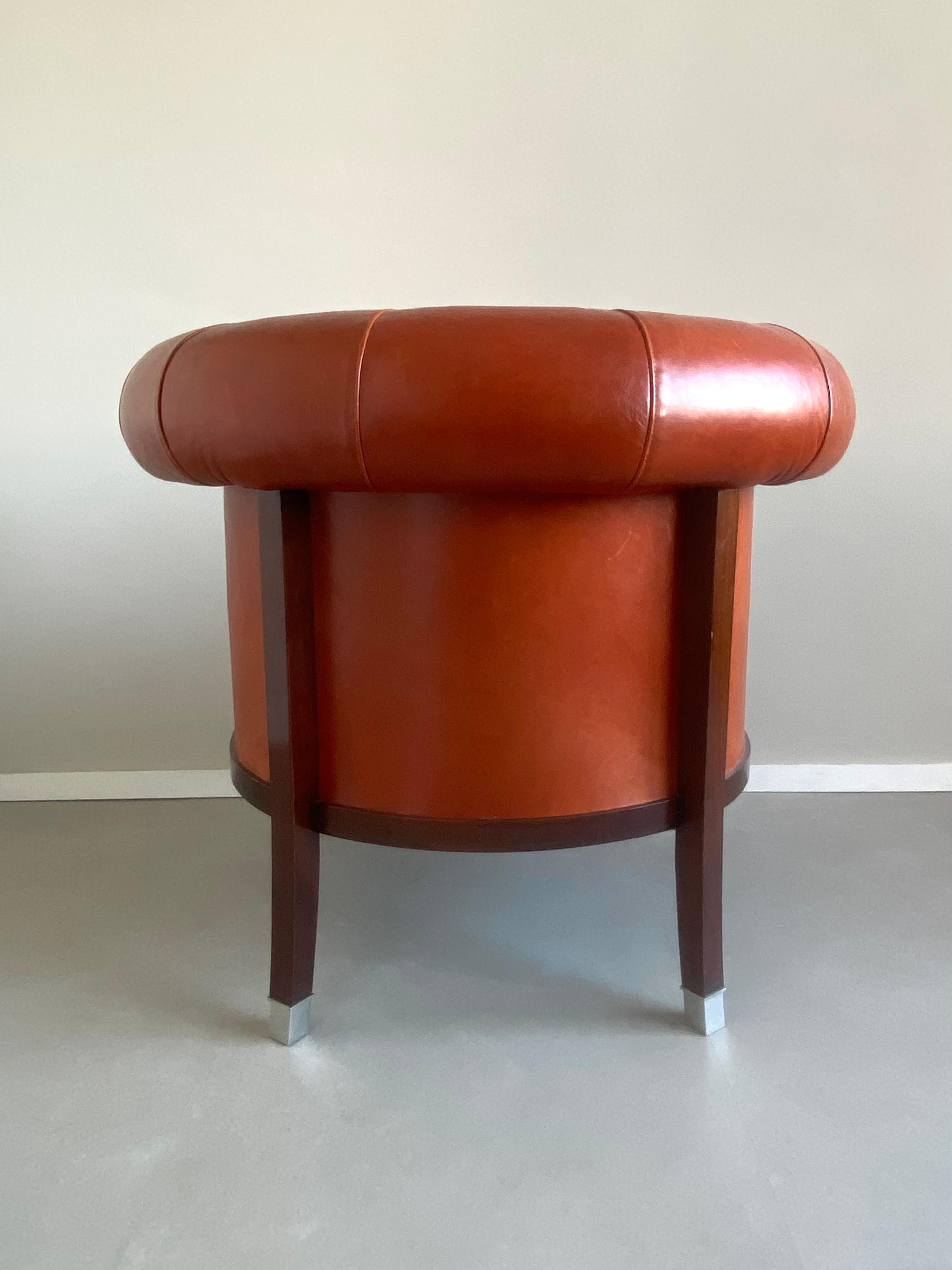 Contemporary Annibale Colombo Classic Style Leather Armchair For Sale