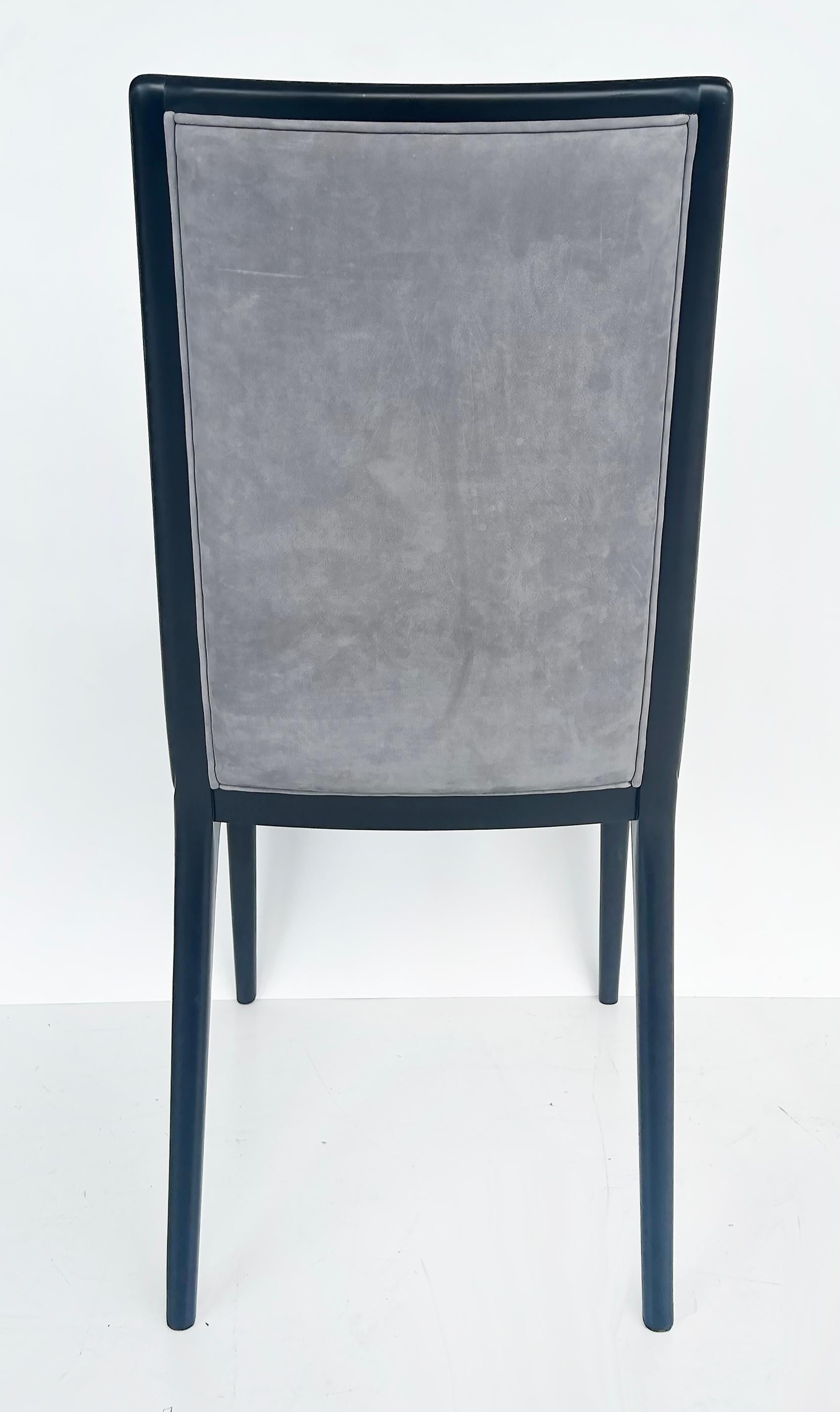 XXI secolo e contemporaneo Sedie da pranzo in pelle scamosciata laccata Annibale Colombo, Set di 6 in vendita