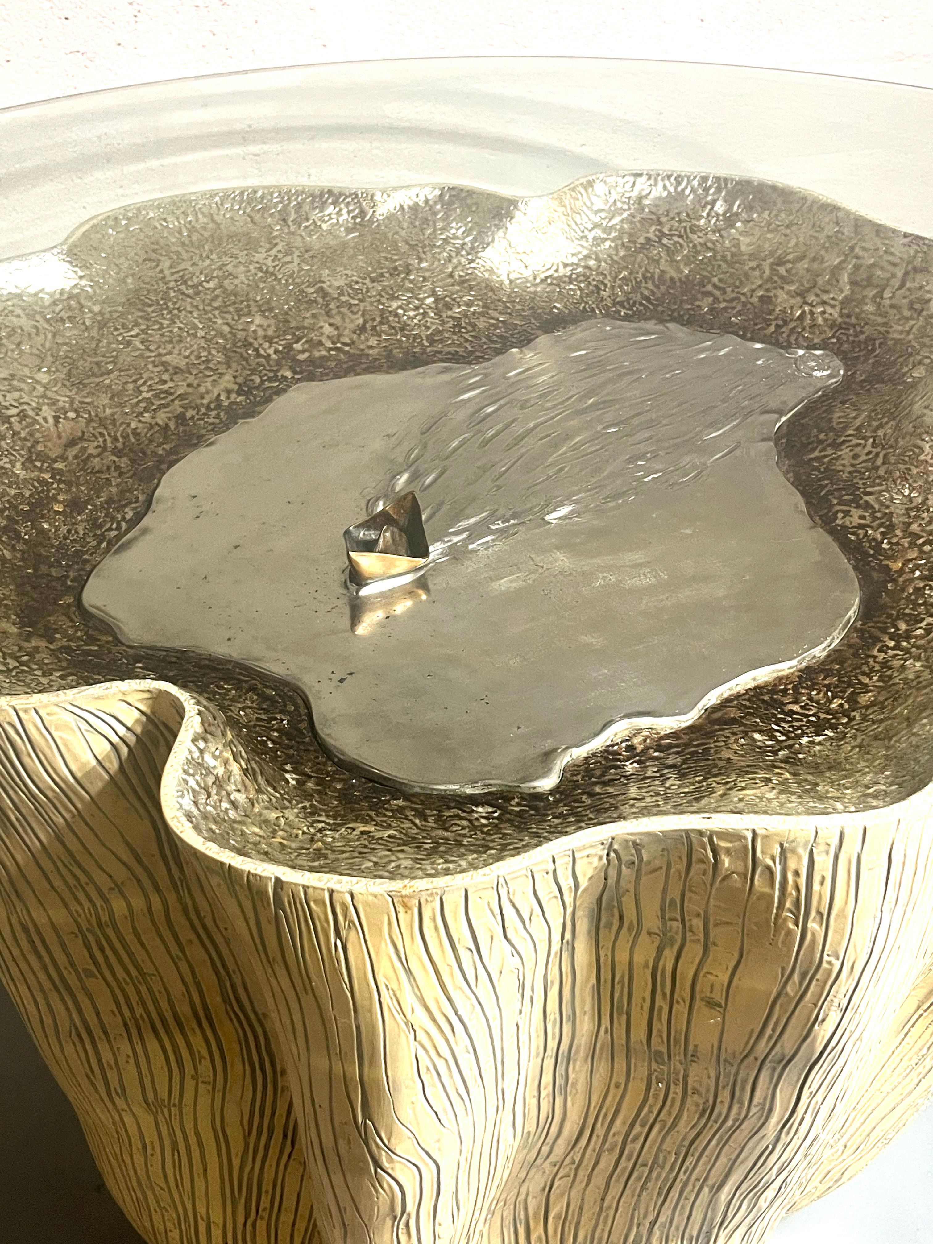 Annibale Oste Sculptural Coffee Table with Glass Top, Italy, 1980s Italiano en venta