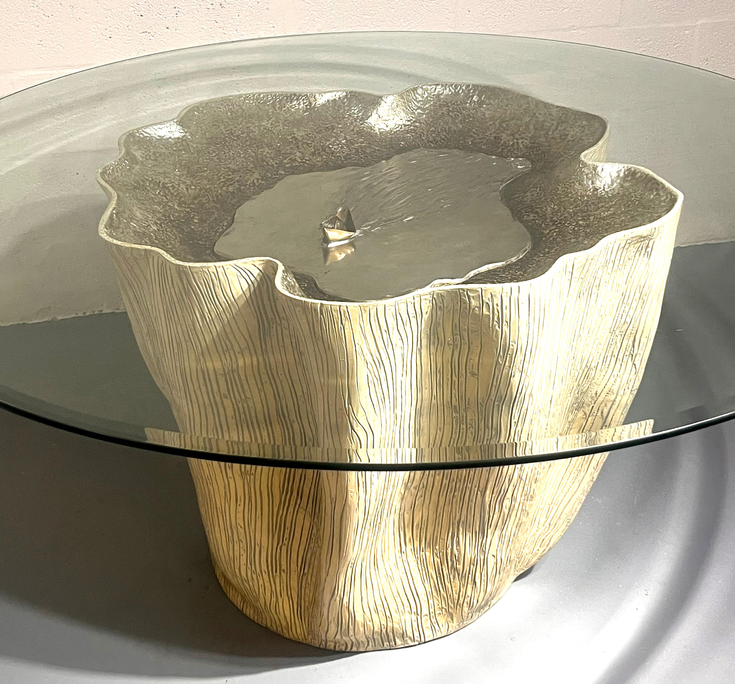 Annibale Oste Sculptural Coffee Table with Glass Top, Italy, 1980s Tallado a mano en venta