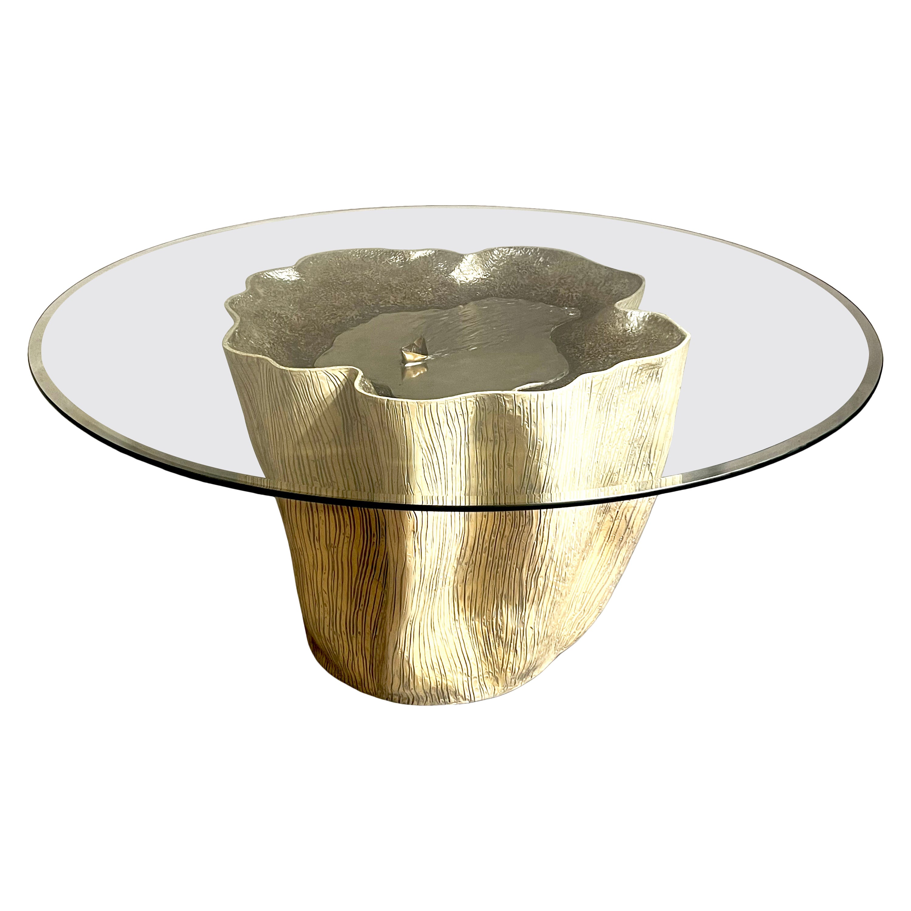 Annibale Oste Sculptural Coffee Table with Glass Top, Italy, 1980s en venta