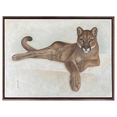 Annick Biaudet, Original Painting, Cougar - Wildlife