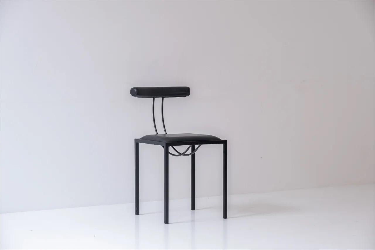 Annick et Samuel Coriat, set of 8 chairs, Artelano ed., circa 1980 In Good Condition For Sale In Paris, FR