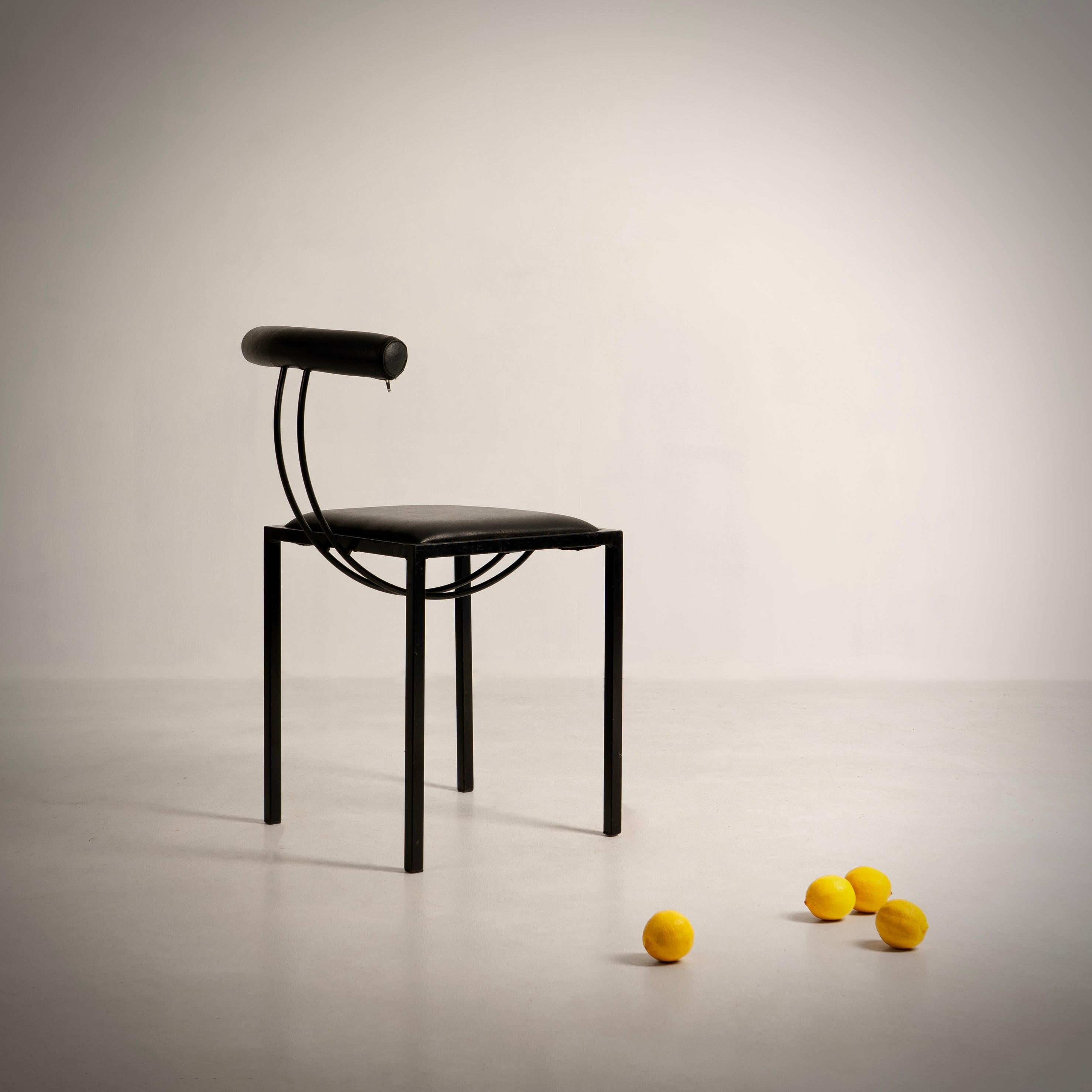 ANNICK & SAMUEL CORIAT, set de 8 chaises, Artelano ed, France, c. 1987 Bon état - En vente à Paris, FR