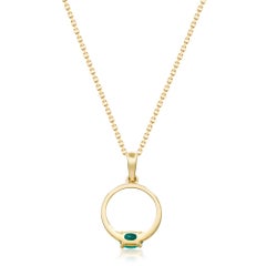 Annie 10K Yellow Gold Oval-Cut Emerald Pendant