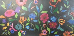 happy Nola flowers, Painting, Acrylic on Canvas