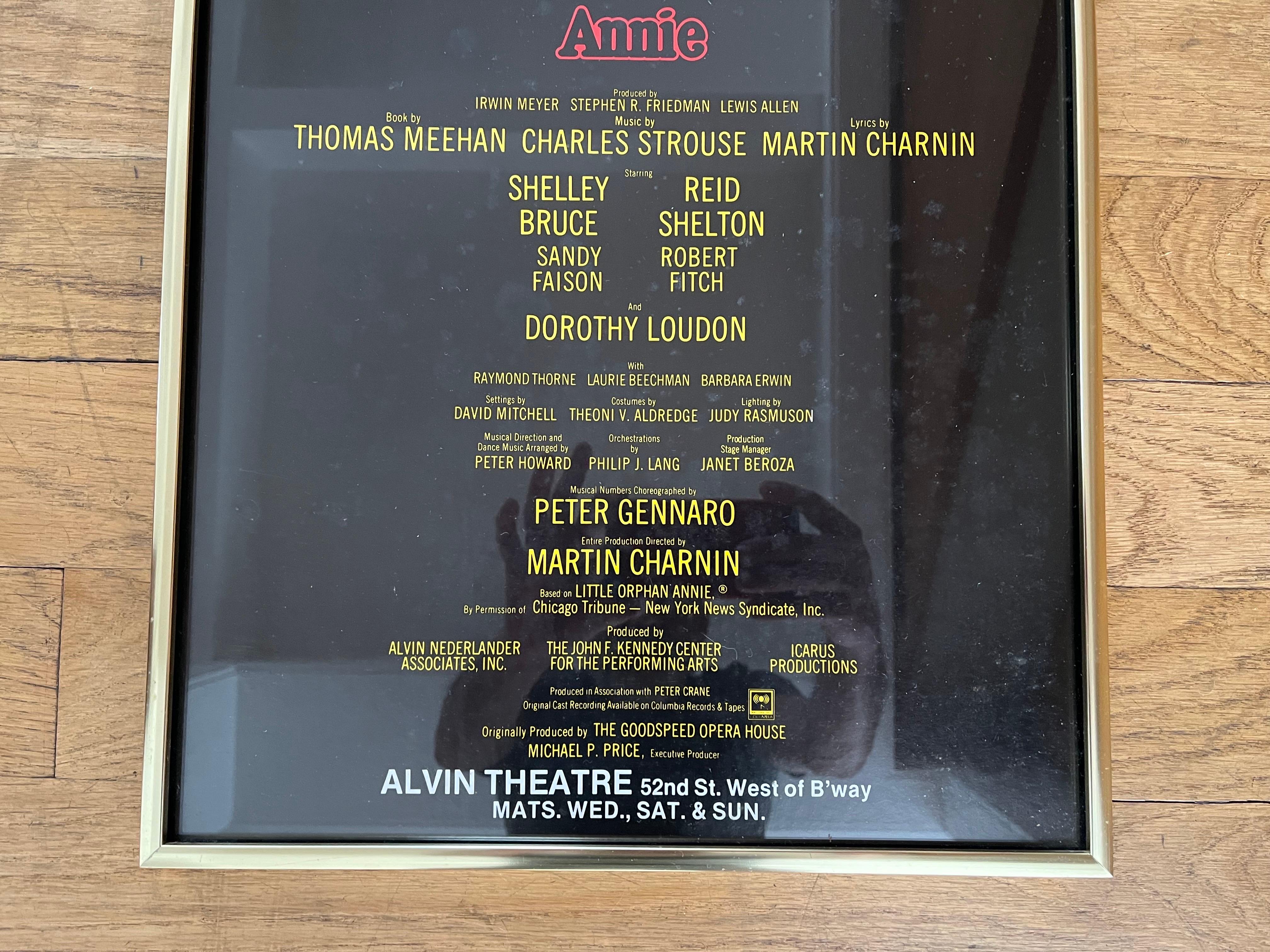 Modern Annie, Broadway Musical Window Card Poster, Alvin Theatre, 1977 For Sale