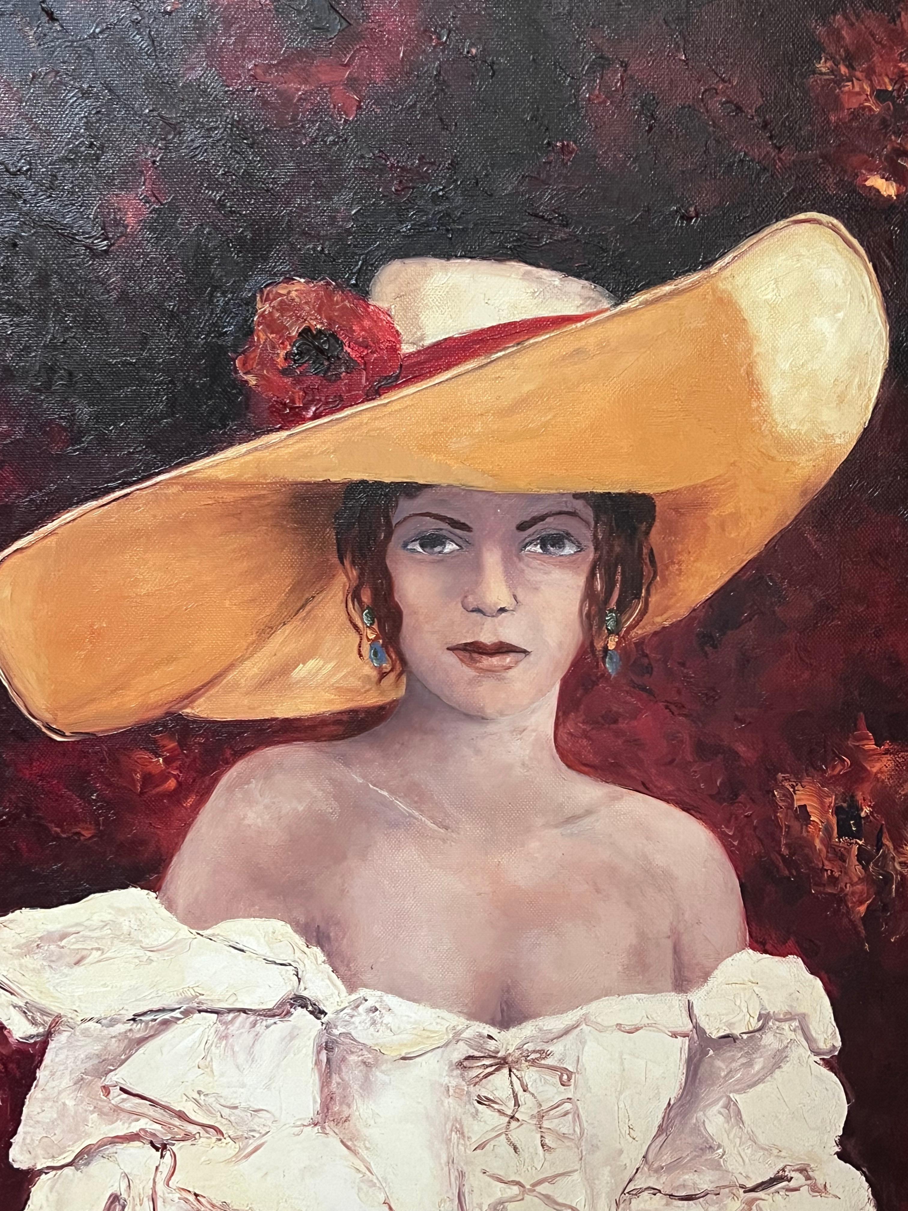 Porträt einer Dame
von Annie Faure (Französisch 1940-2021)
signiert untere Ecke
Ölgemälde auf Leinwand, gerahmt
Gerahmt: 46 x 26 Zoll
Größe der Leinwand: 39 x 20 Zoll
Zustand: insgesamt sehr gut, kleinere Oberflächenabschürfungen durch frühere