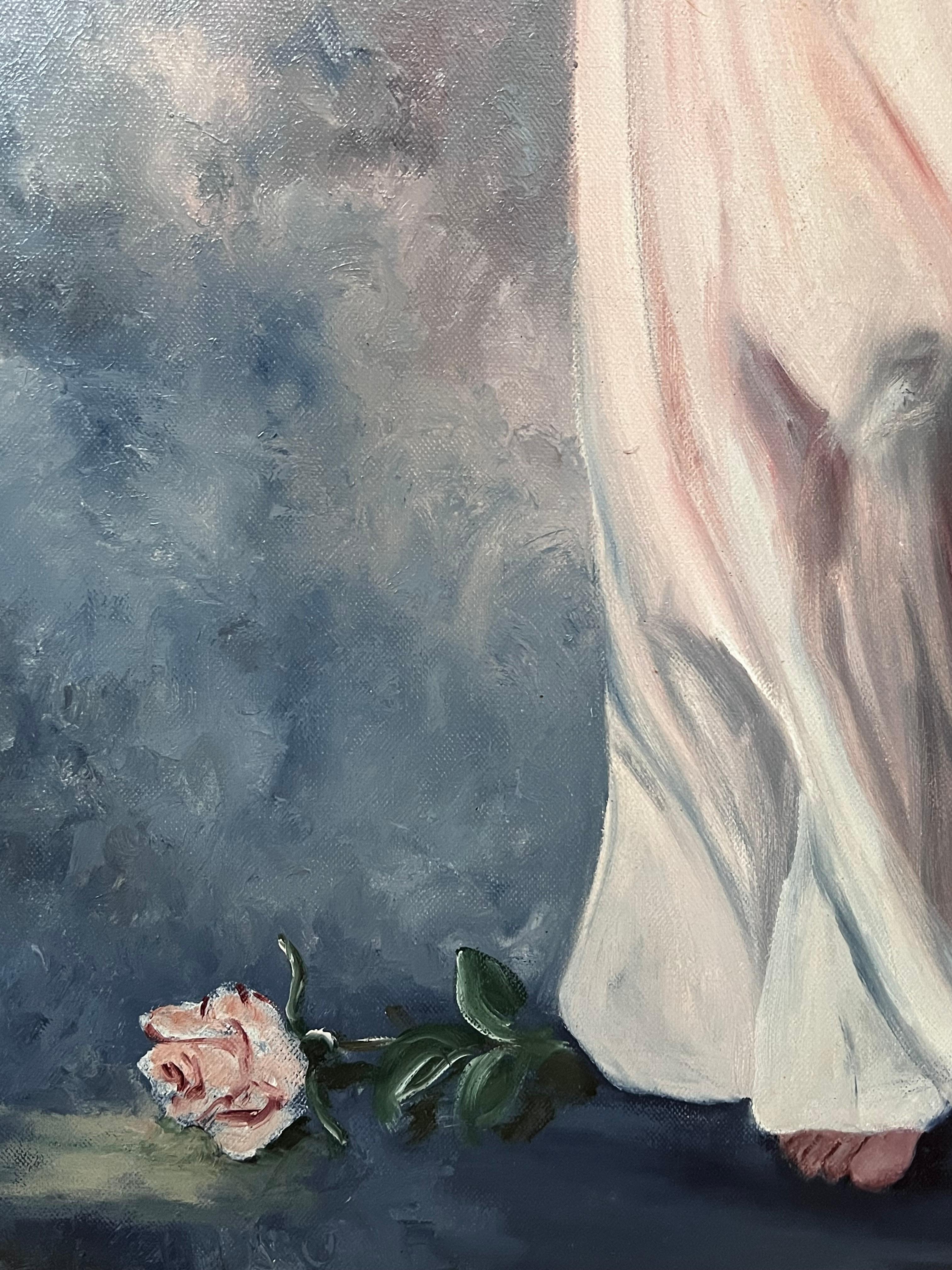 Braut durch die Blüte
von Annie Faure (Französisch 1940-2021)
signiert untere Ecke
Ölgemälde auf Leinwand, gerahmt
Gerahmt: 51 x 28 Zoll
Größe der Leinwand: 47 x 24 Zoll
Zustand: insgesamt sehr gut, kleinere Oberflächenabschürfungen durch frühere