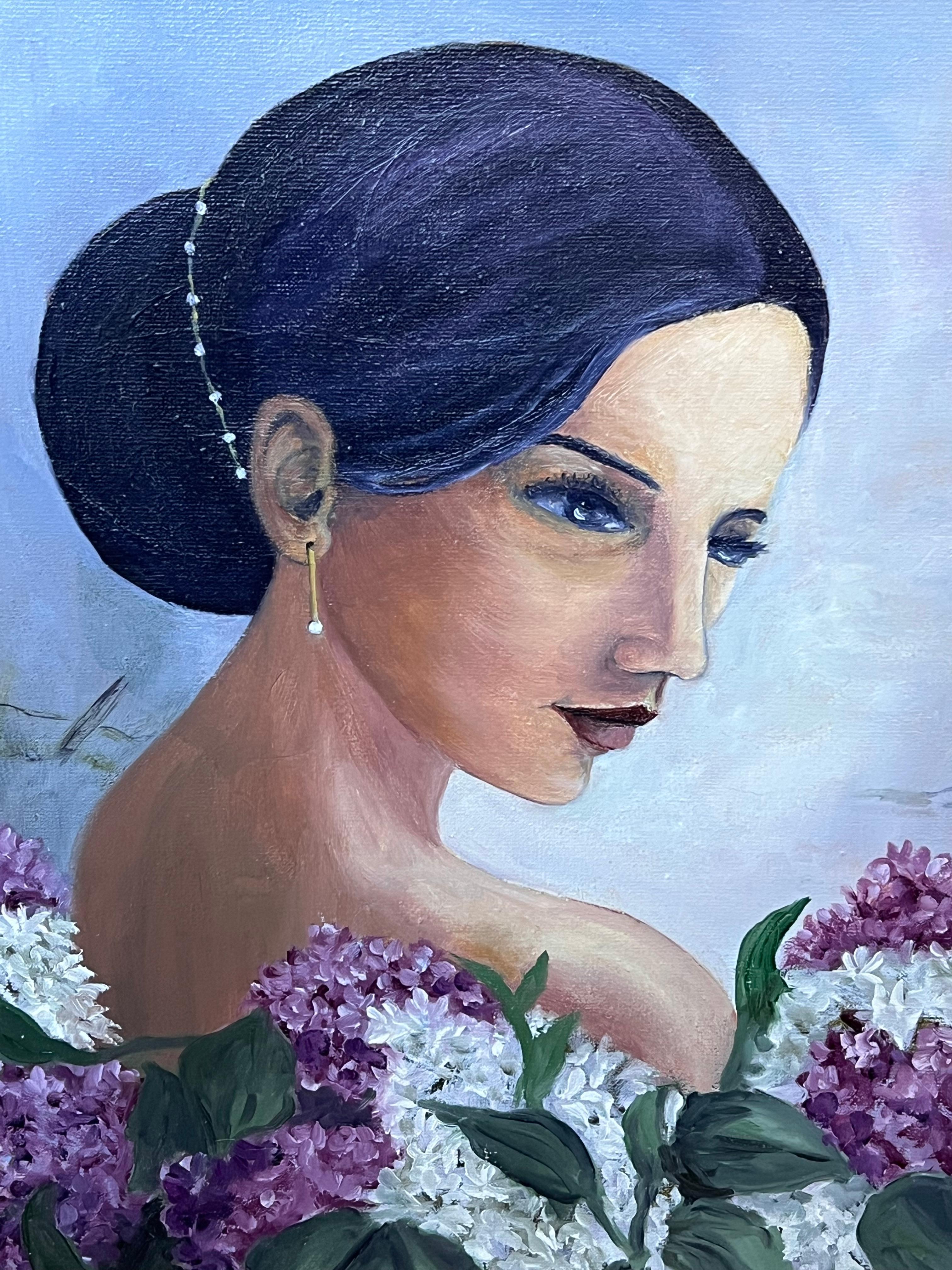 Mysteriöse Frau
von Annie Faure (Französisch 1940-2021)
signiert untere Ecke
Ölgemälde auf Leinwand, ungerahmt
Größe der Leinwand: 15 x 18 Zoll
Zustand: insgesamt sehr gut, kleinere Oberflächenabschürfungen durch frühere Lagerung
Herkunft: aus der