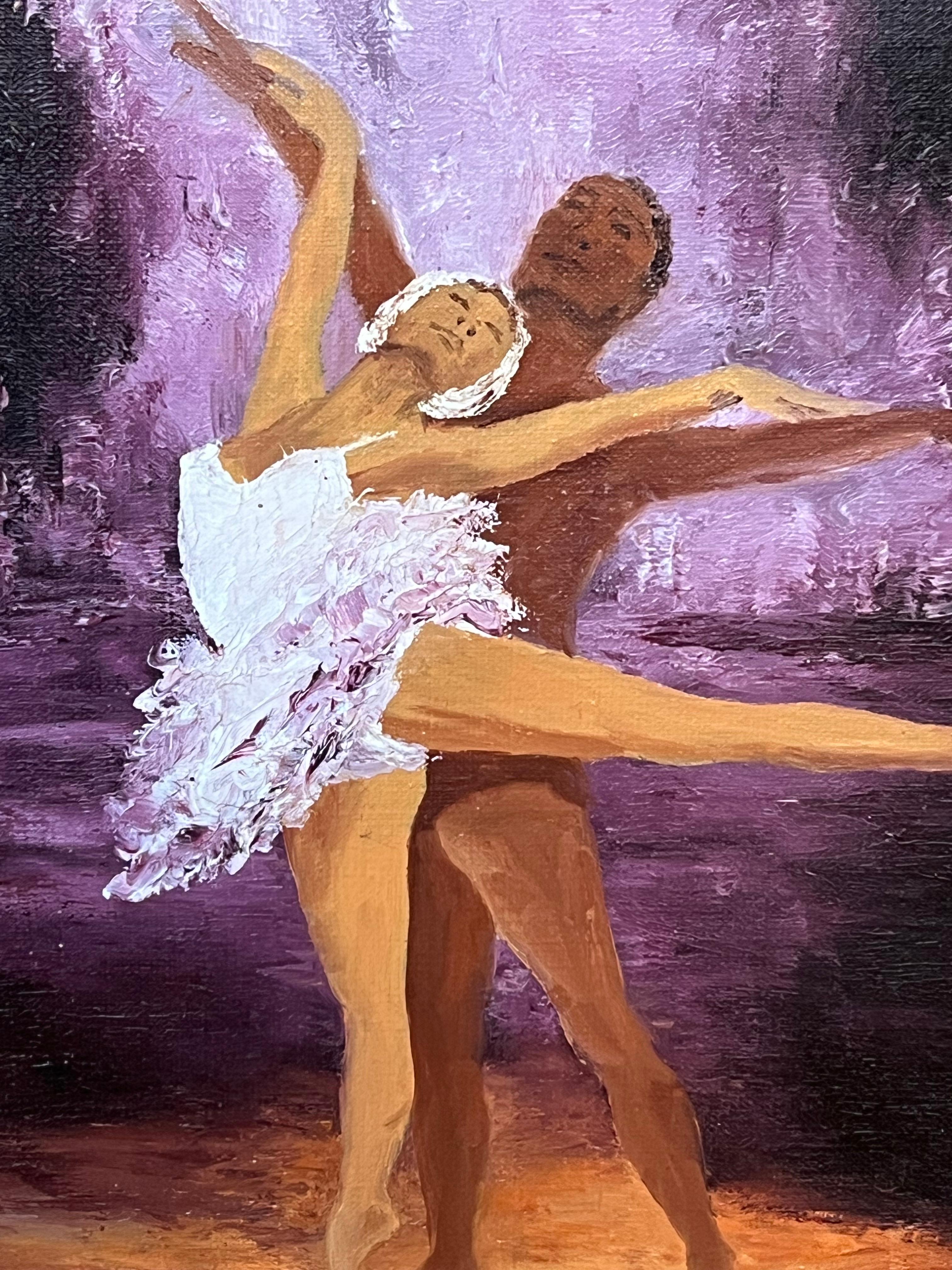 Ballett-Duett
von Annie Faure (Französisch 1940-2021)
signiert untere Ecke
Ölgemälde auf Leinwand, ungerahmt
Größe der Leinwand: 15 x 18 Zoll
Zustand: insgesamt sehr gut, kleinere Oberflächenabschürfungen durch frühere Lagerung
Herkunft: aus der