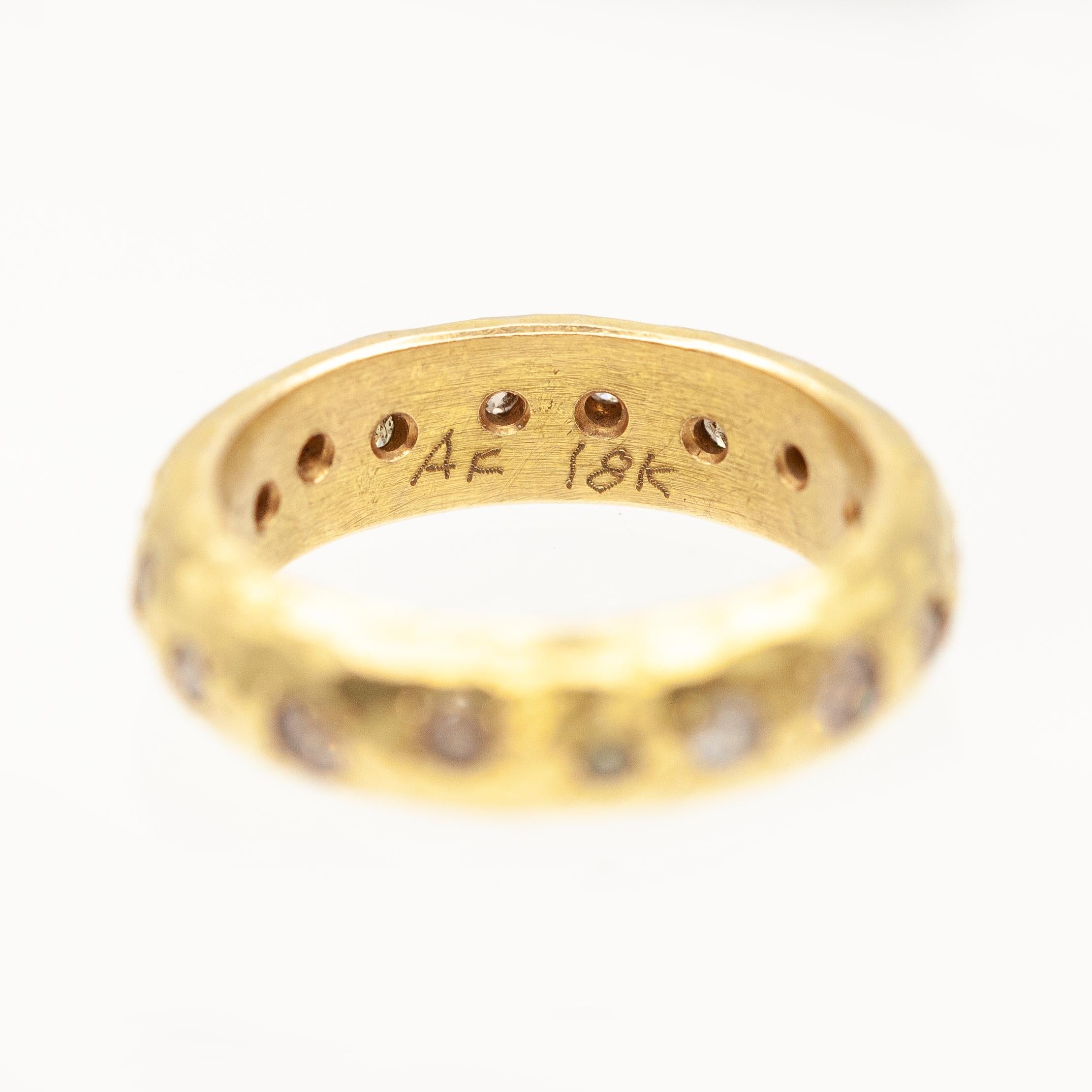 Annie Fensterstock 18K Bague à diamant fantaisie dispersé Excellent état - En vente à New York, NY
