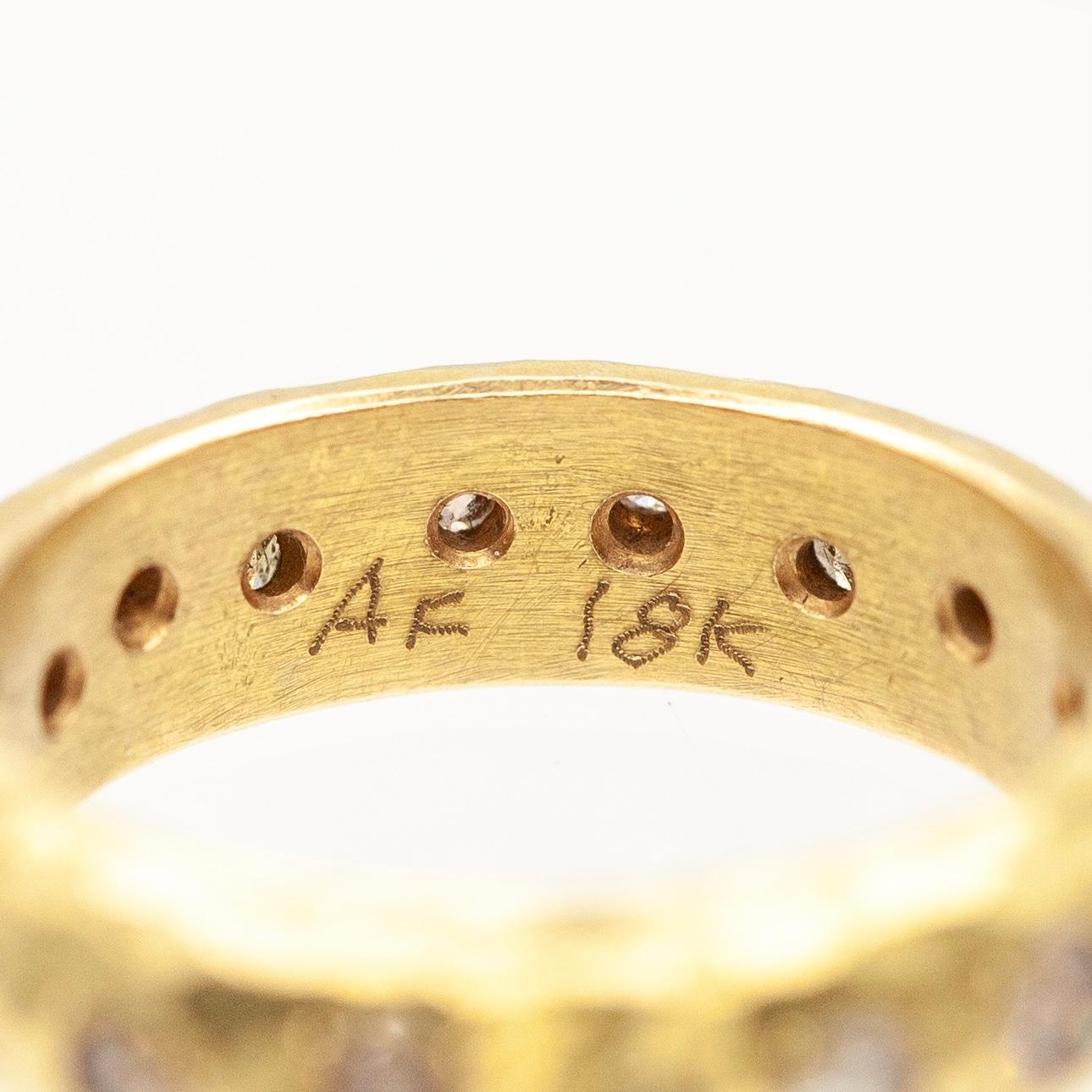 Annie Fensterstock 18K Bague à diamant fantaisie dispersé en vente 4