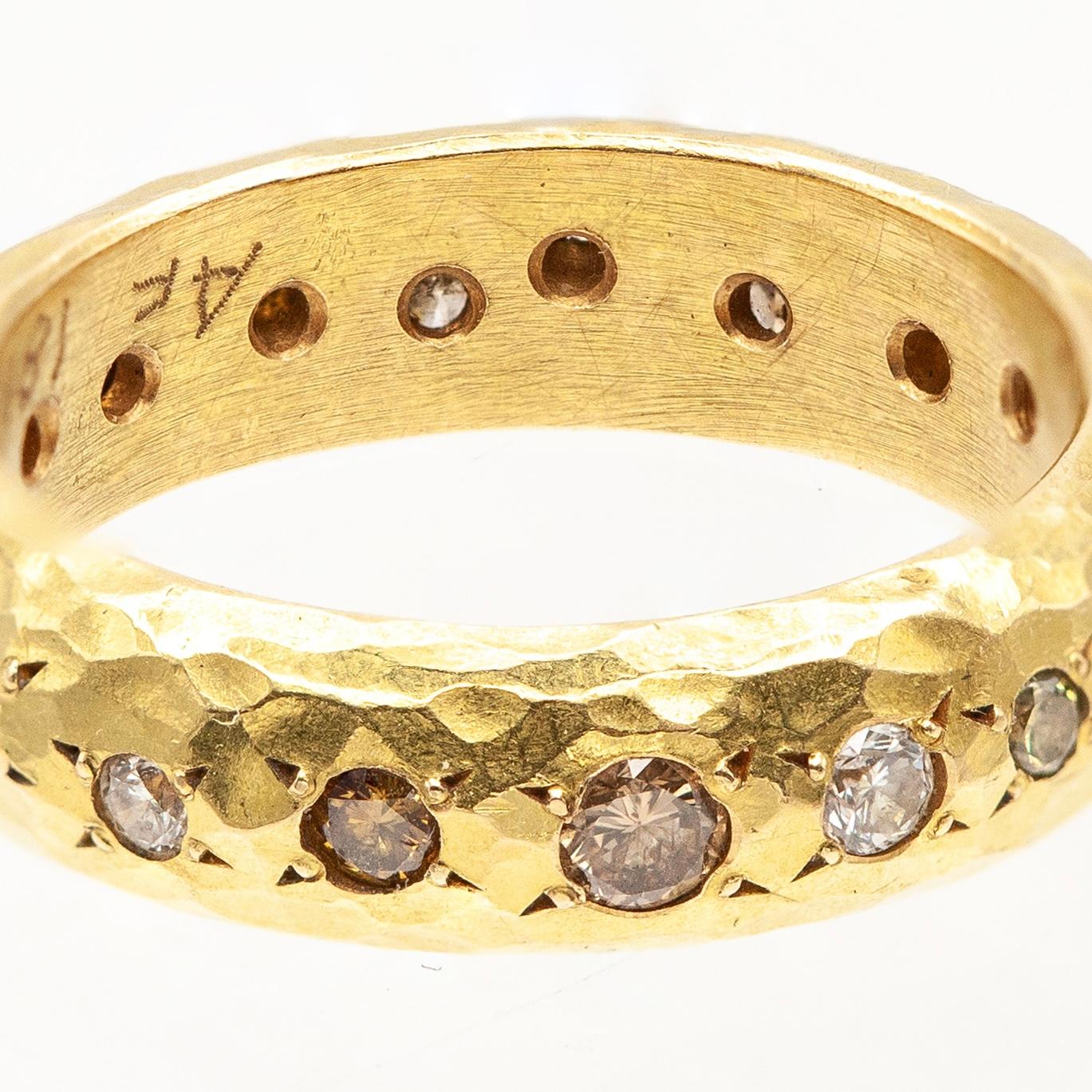 Annie Fensterstock 18K Bague à diamant fantaisie dispersé en vente 3