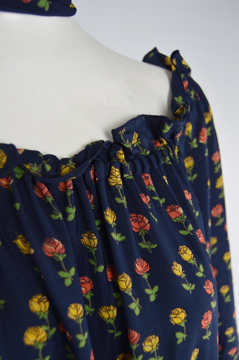 Stunning Rare 1970s Annie Gough Cotton Maxi Dress main image 0