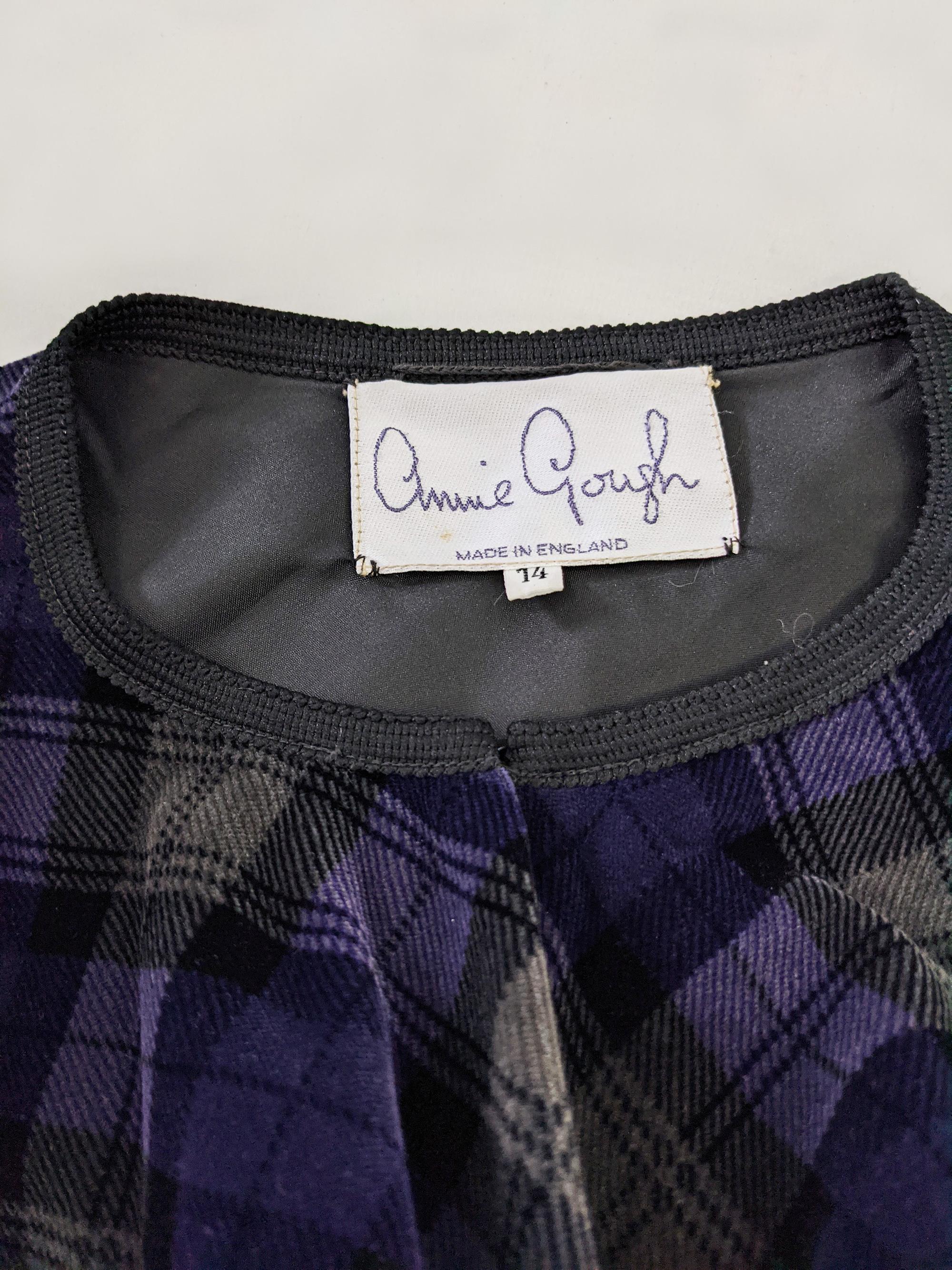 Women's Annie Gough Vintage 1970s Tartan Check Velvet Cloak Cape