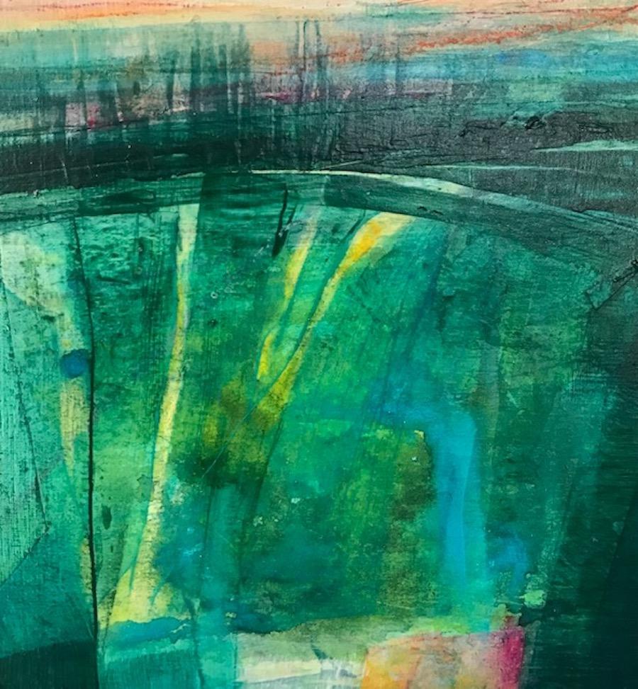Luna Rosa - Painting Astratto di Annie Green 