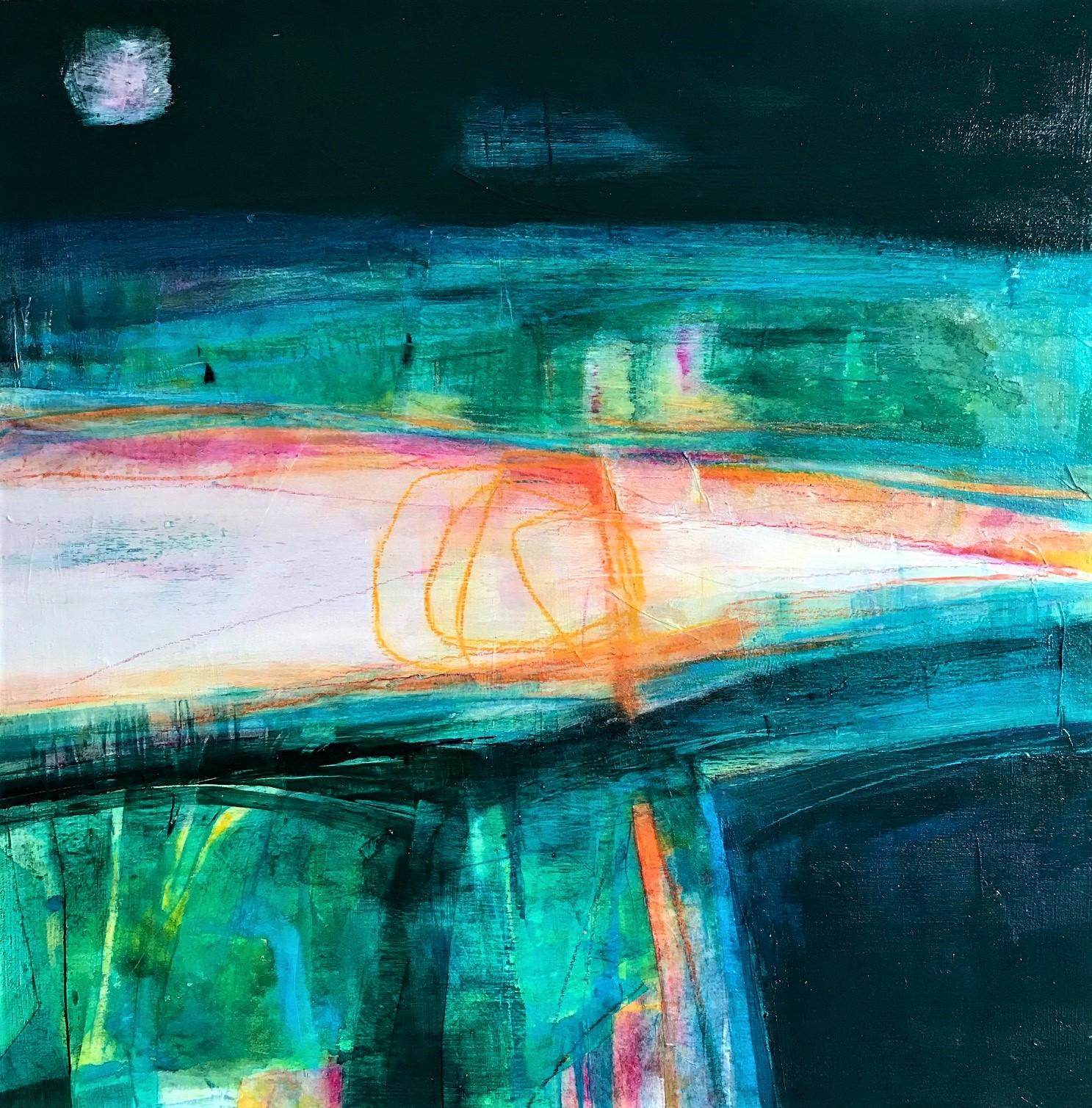 Annie Green  Abstract Painting - Pink Moon