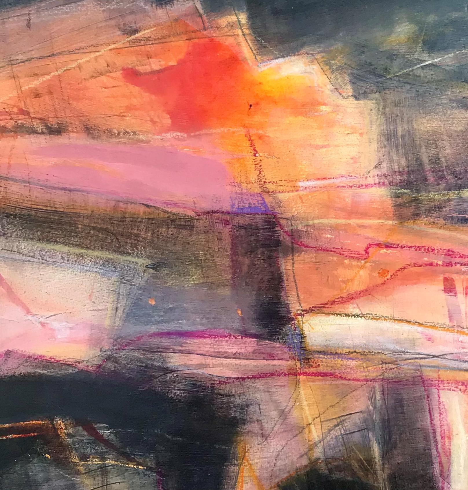 Il bacio di fuoco del sole - Painting Astratto di Annie Green 