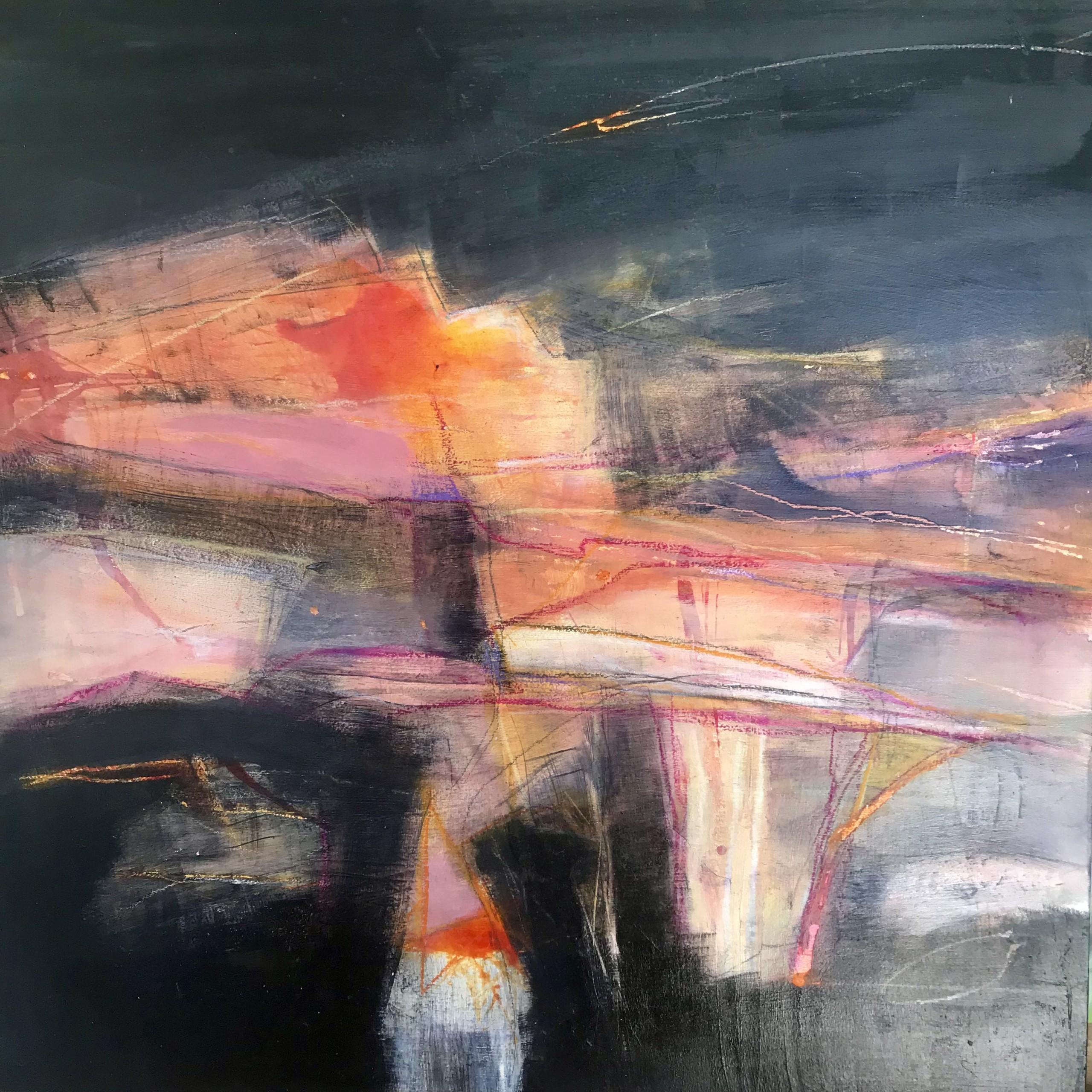 Landscape Painting di Annie Green  - Il bacio di fuoco del sole