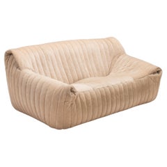 Annie Hiéronimus for Cinna Ligne Roset Two Seat Biscuit Beige Sandra Sofa, 1970s