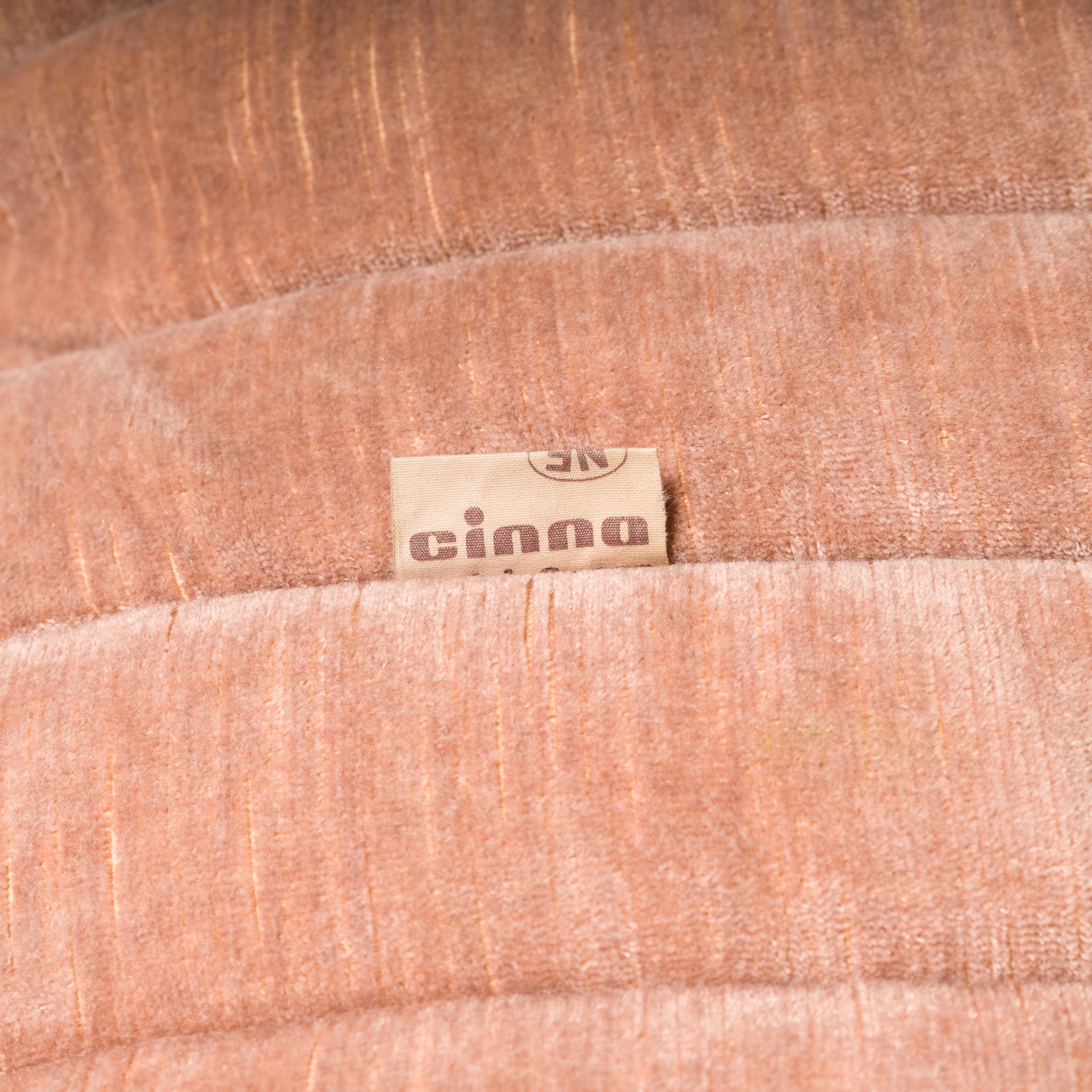 Cinna Ligne Roset by Annie Hiéronimus Two Seat Salmon Pink Sandra Sofa, 1970s In Good Condition In London, GB