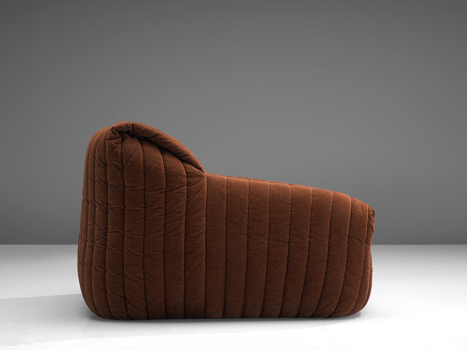 Mid-Century Modern Annie Hiéronimus Lounge Chair in Brown Fabric