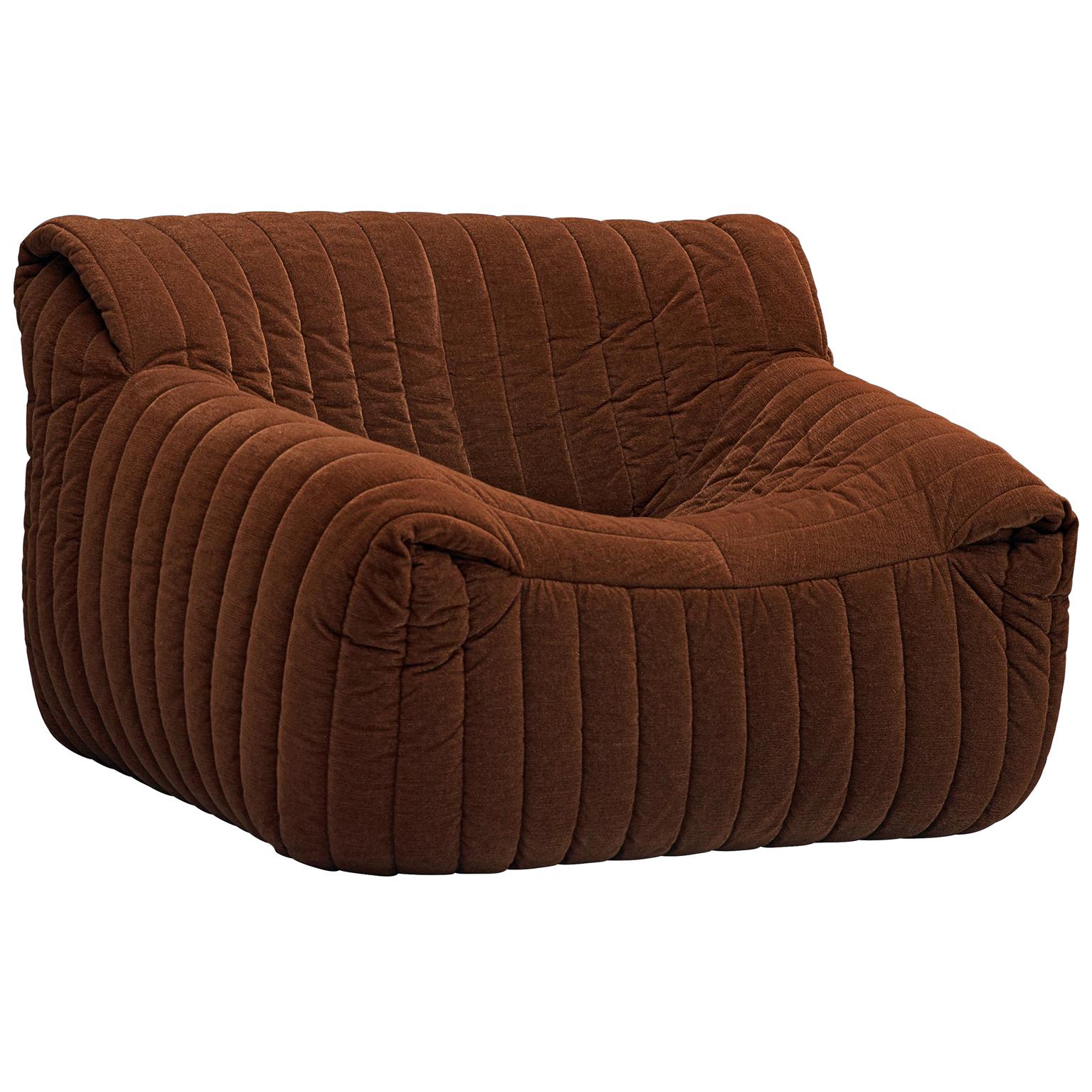 Annie Hiéronimus Lounge Chair in Brown Fabric