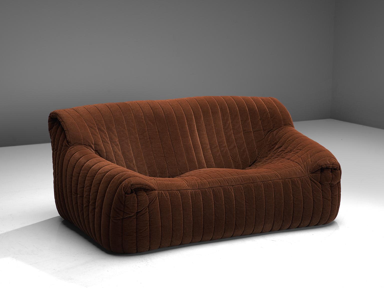 brown fabric couch