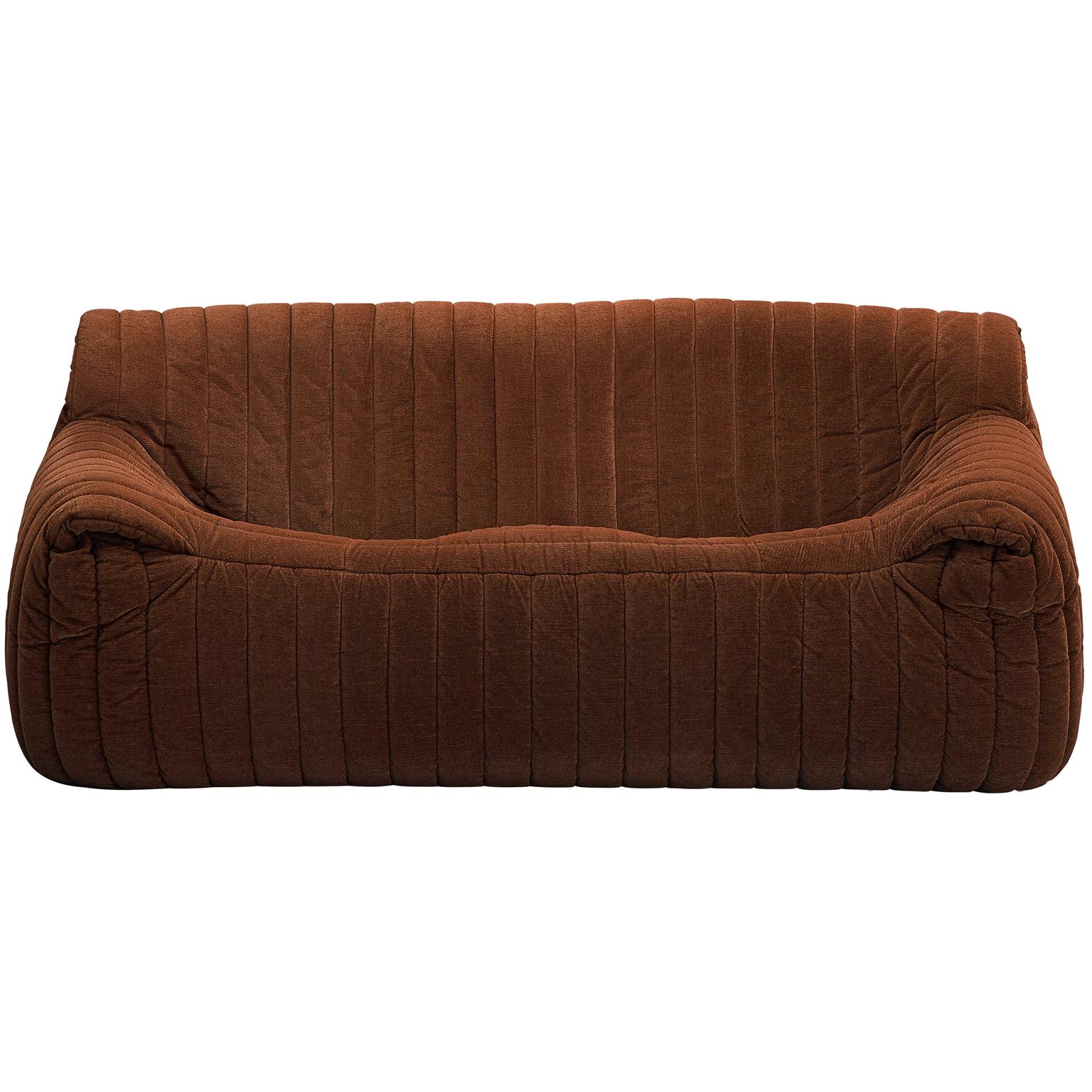 Annie Hiéronimus Two-Seat Sofa in Brown Fabric