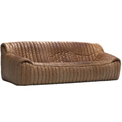 Annie Hieronymus 'Sandra' Sofa in Taupe Leather