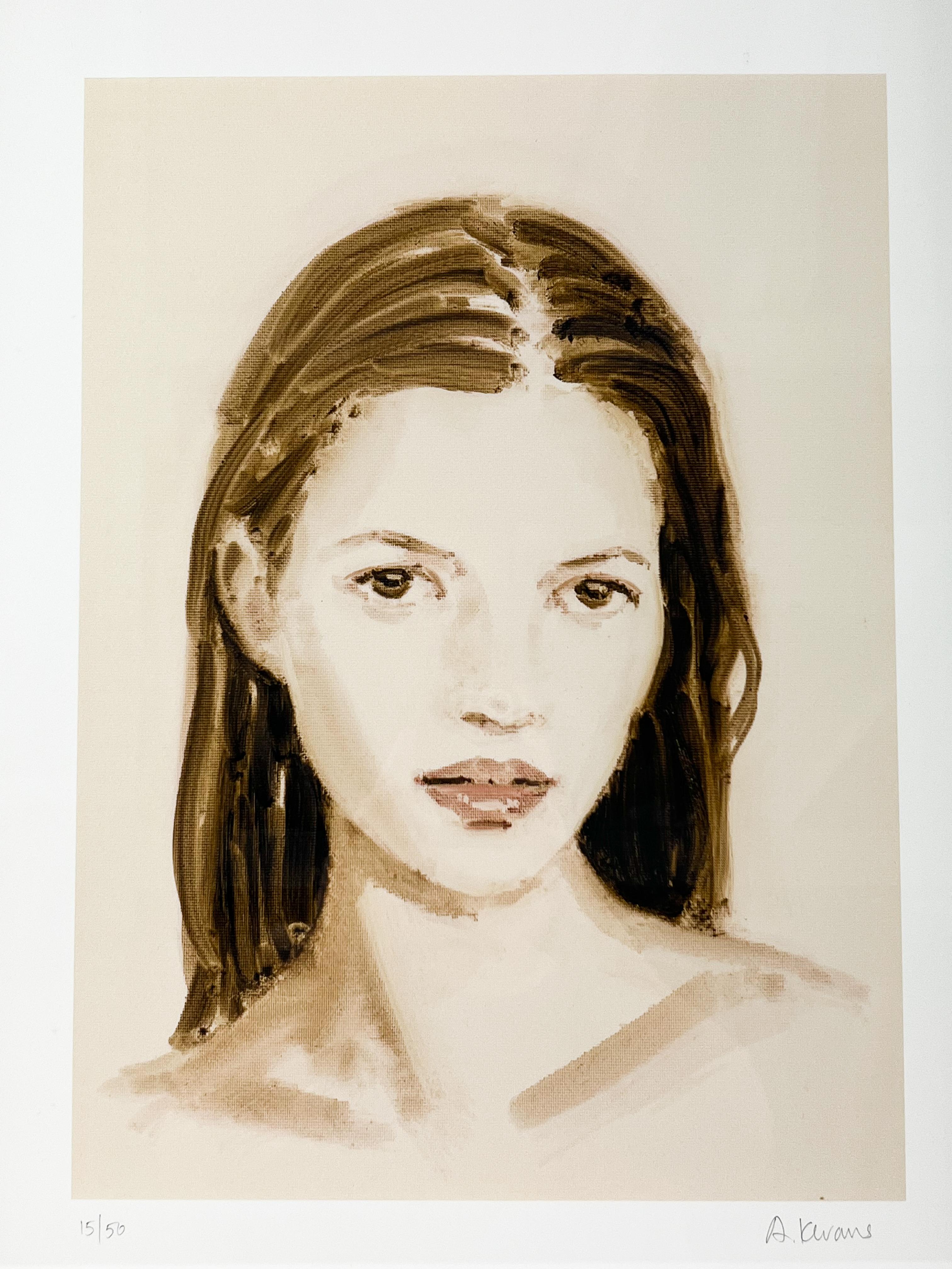 Kate Moss (Zeitgenössisch), Painting, von Annie Kevans