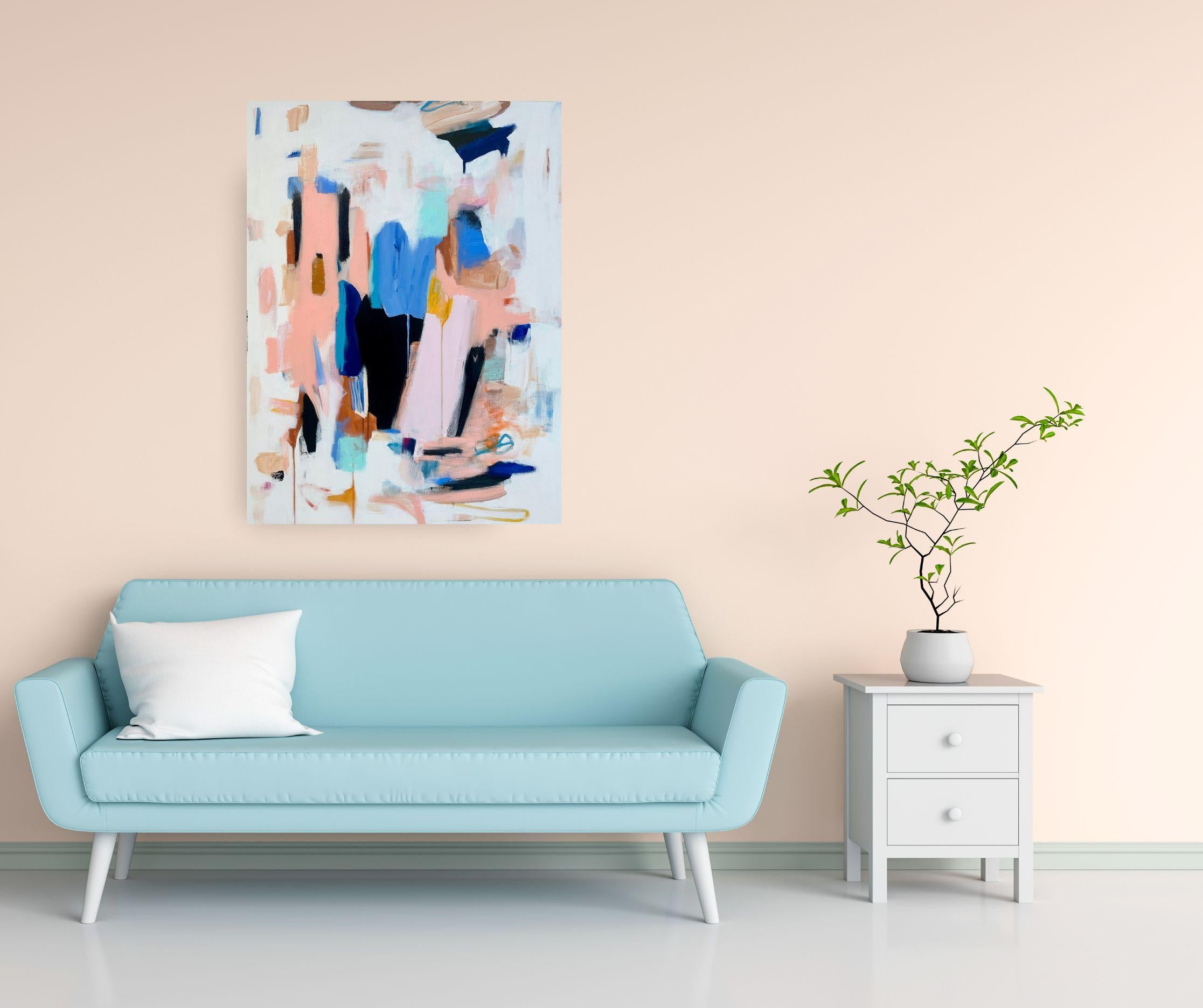 Balancing I - original gestisches abstraktes Gemälde in Mischtechnik - zeitgenössische Kunst (Abstrakter Expressionismus), Painting, von Annie King