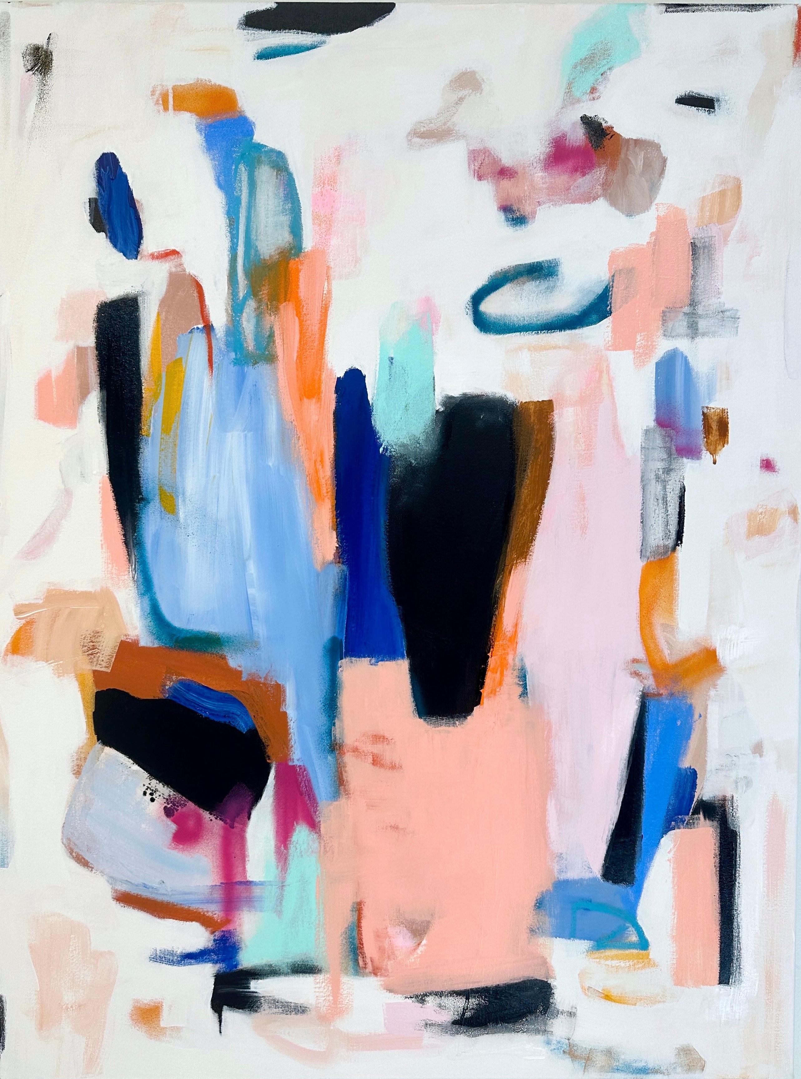 Abstract Painting di Annie King - Balancing II -original gestural abstract mixed media painting - contemporary art