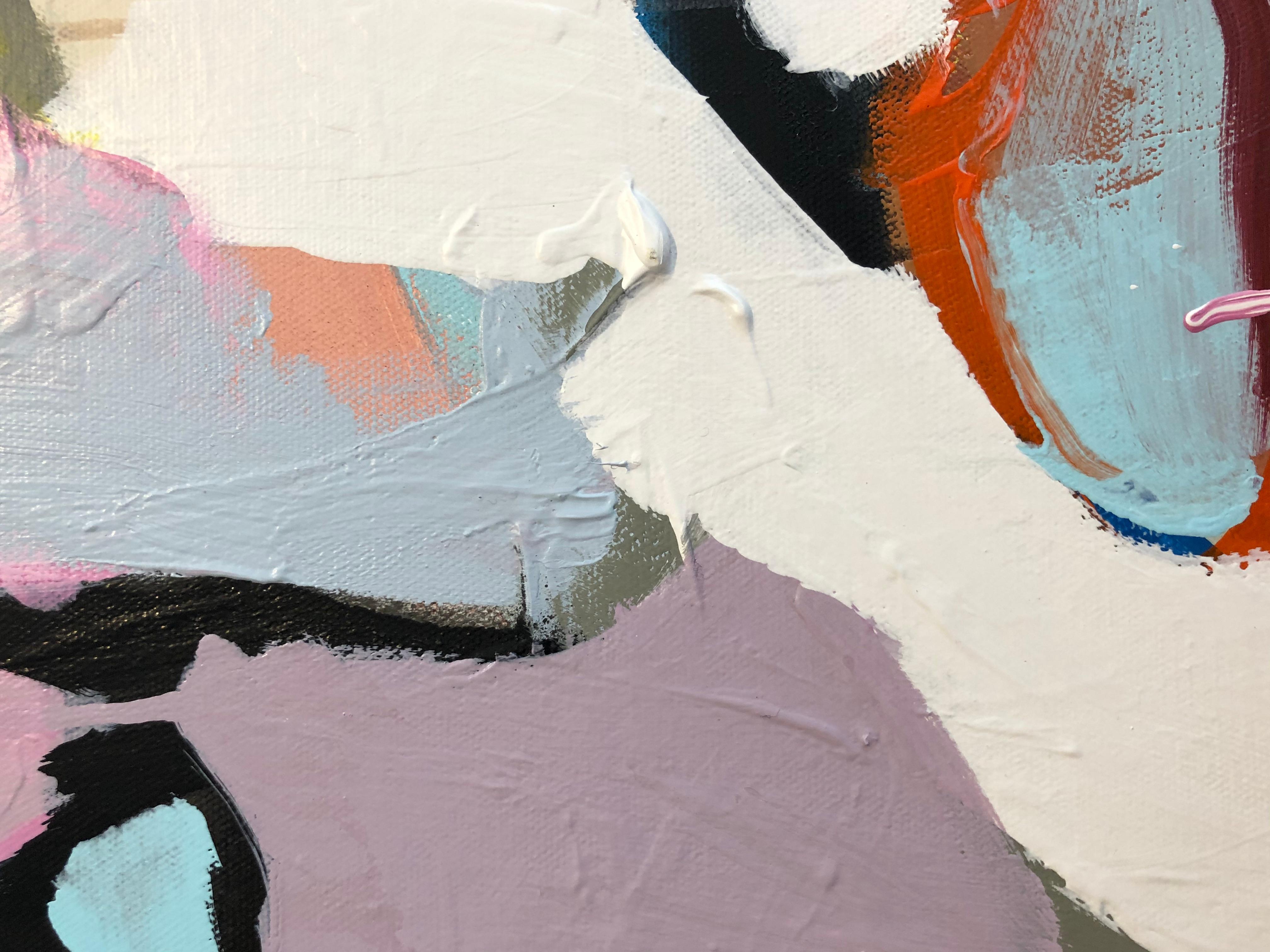 Morphosis I-pittura gestuale astratta originale a tecnica mista-arte contemporanea - Abstract Painting Grigio di Annie King