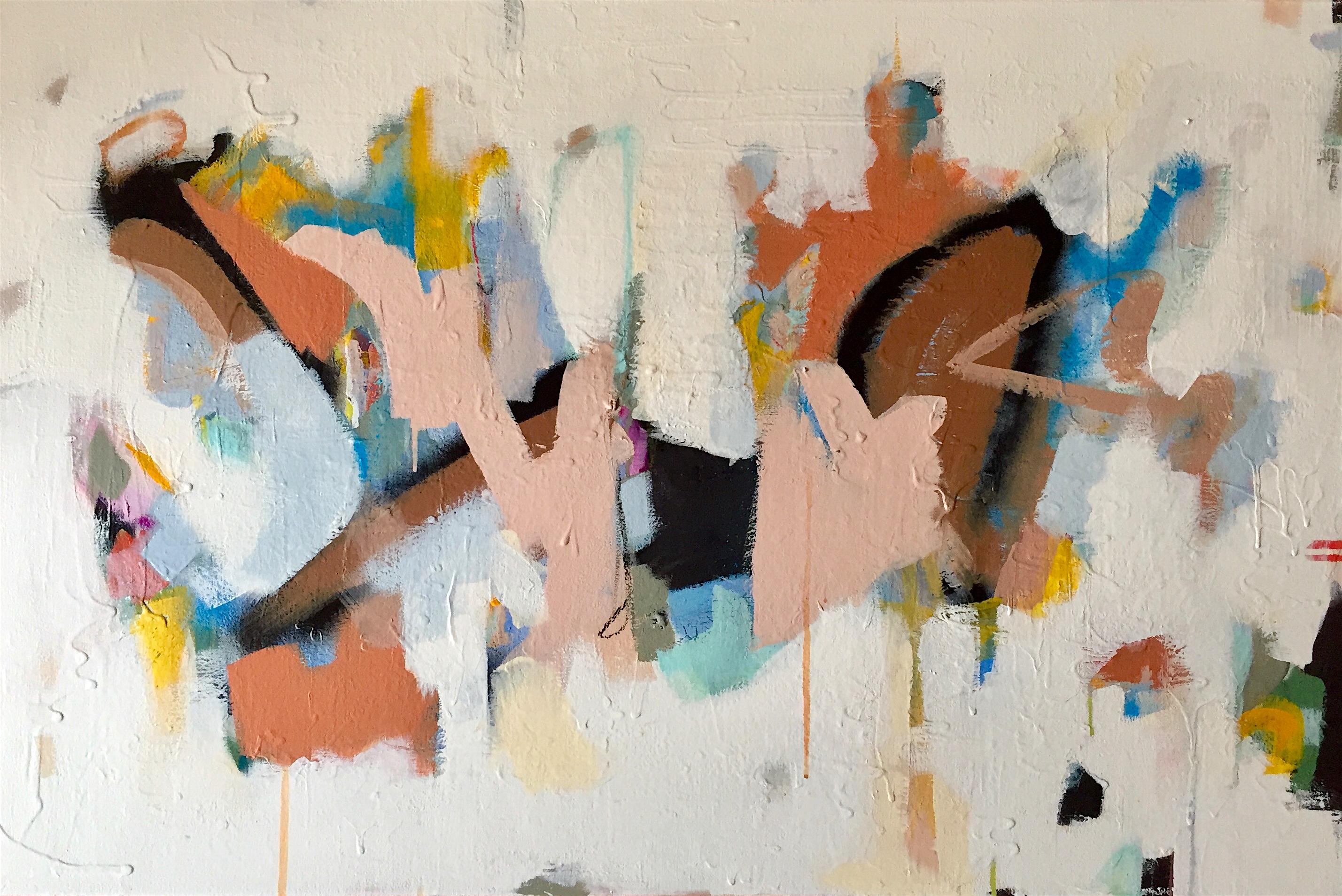 New Beginnings - Abstract mixed media acrylic painting modern artwork gestural