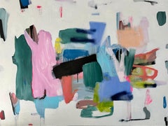 « Right Down the Line » d'Annie King, peinture abstraite horizontale sur toile