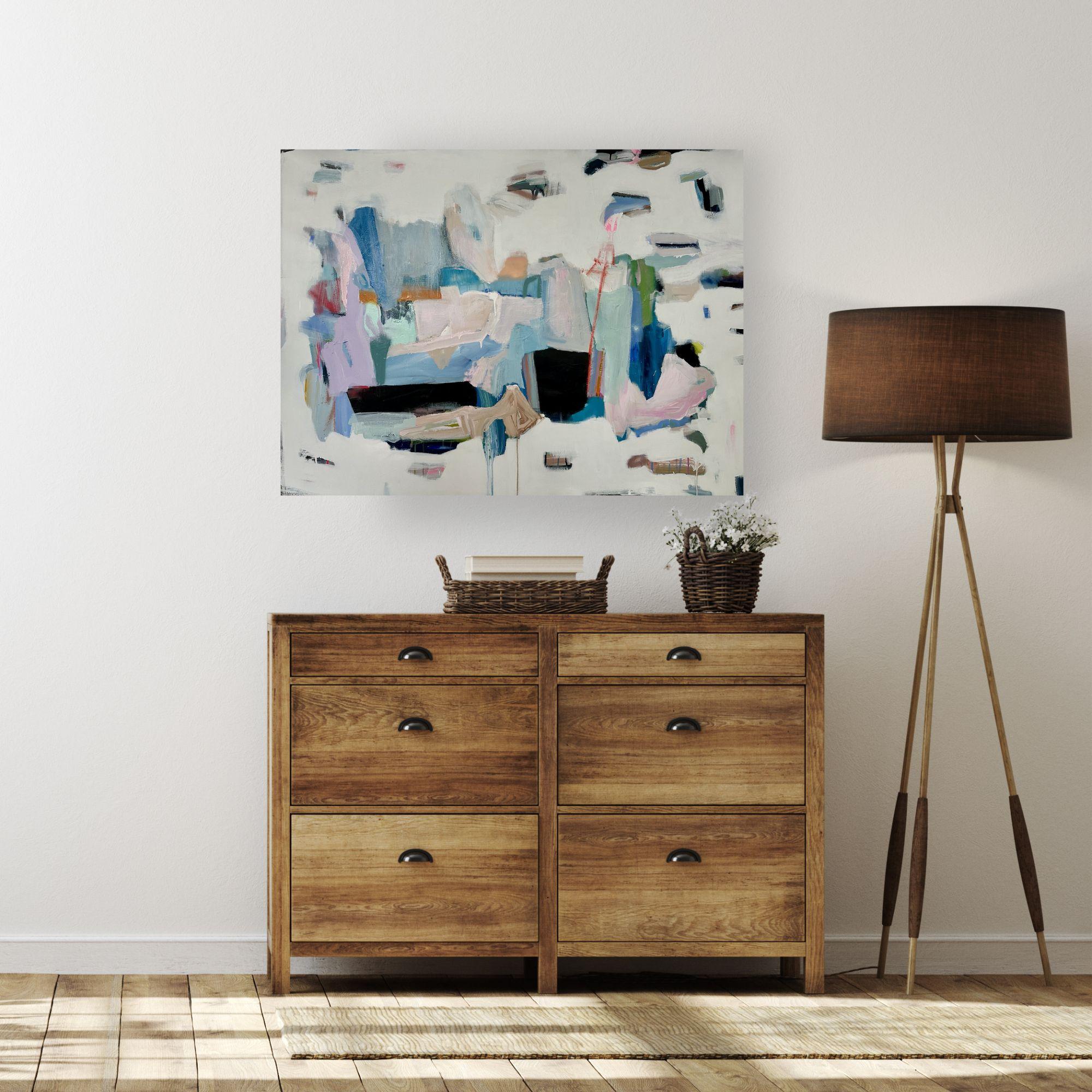 The Flowers Whispered - peinture abstraite mixte originale - art contemporain - Painting de Annie King