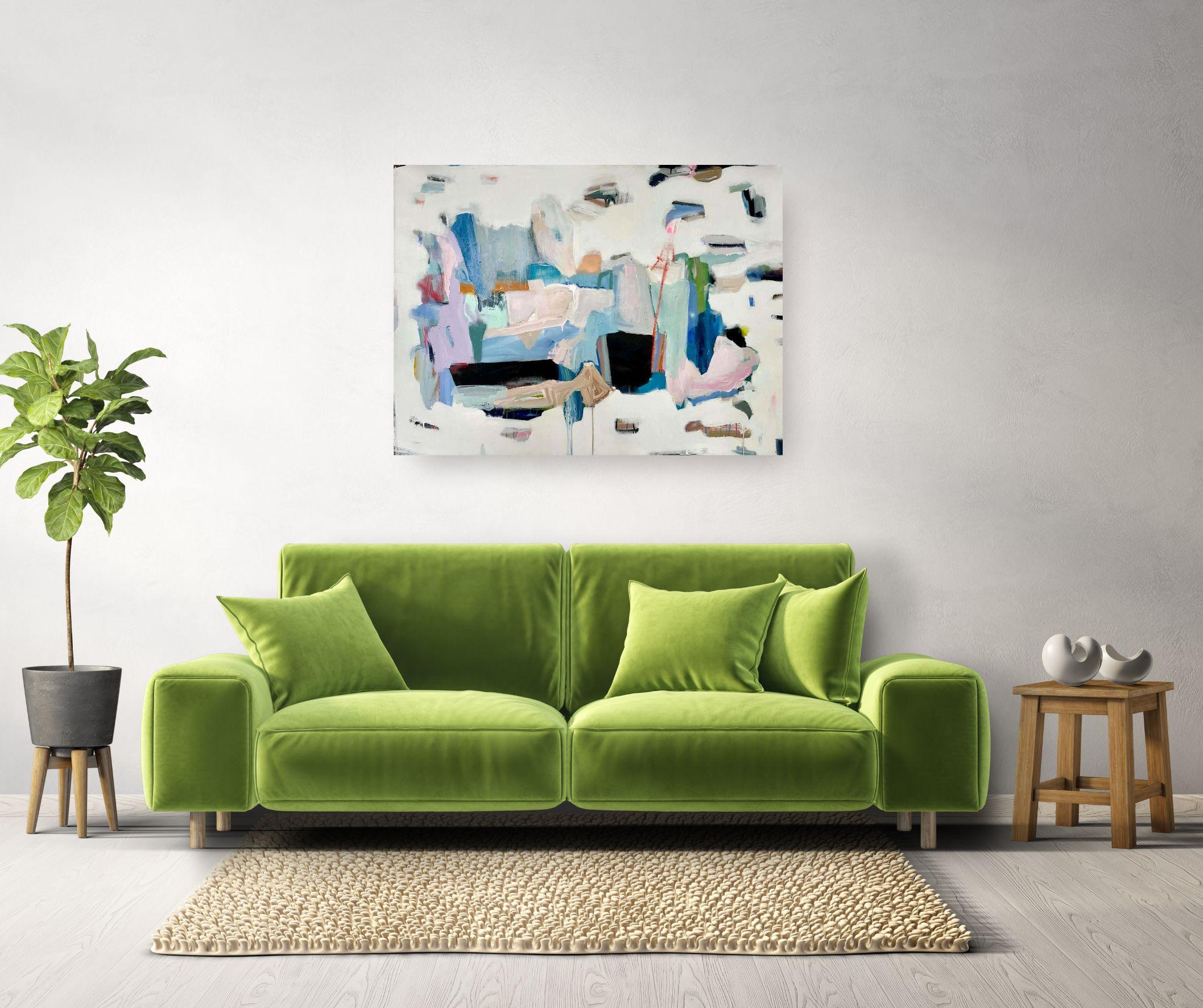 The Flowers Whispered - peinture abstraite mixte originale - art contemporain - Painting de Annie King